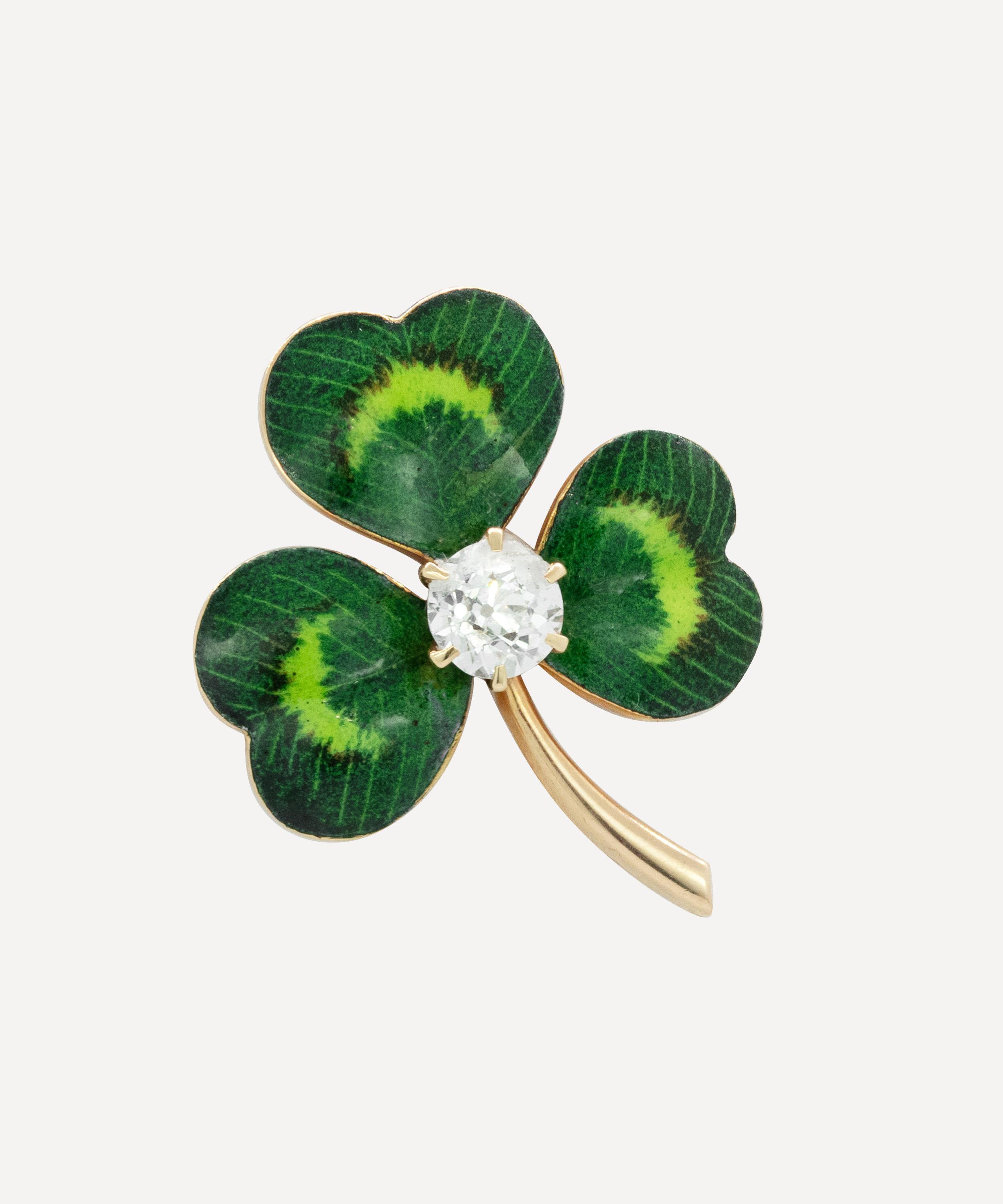 Kojis - 10ct Gold Victorian Clover Pin image number 1
