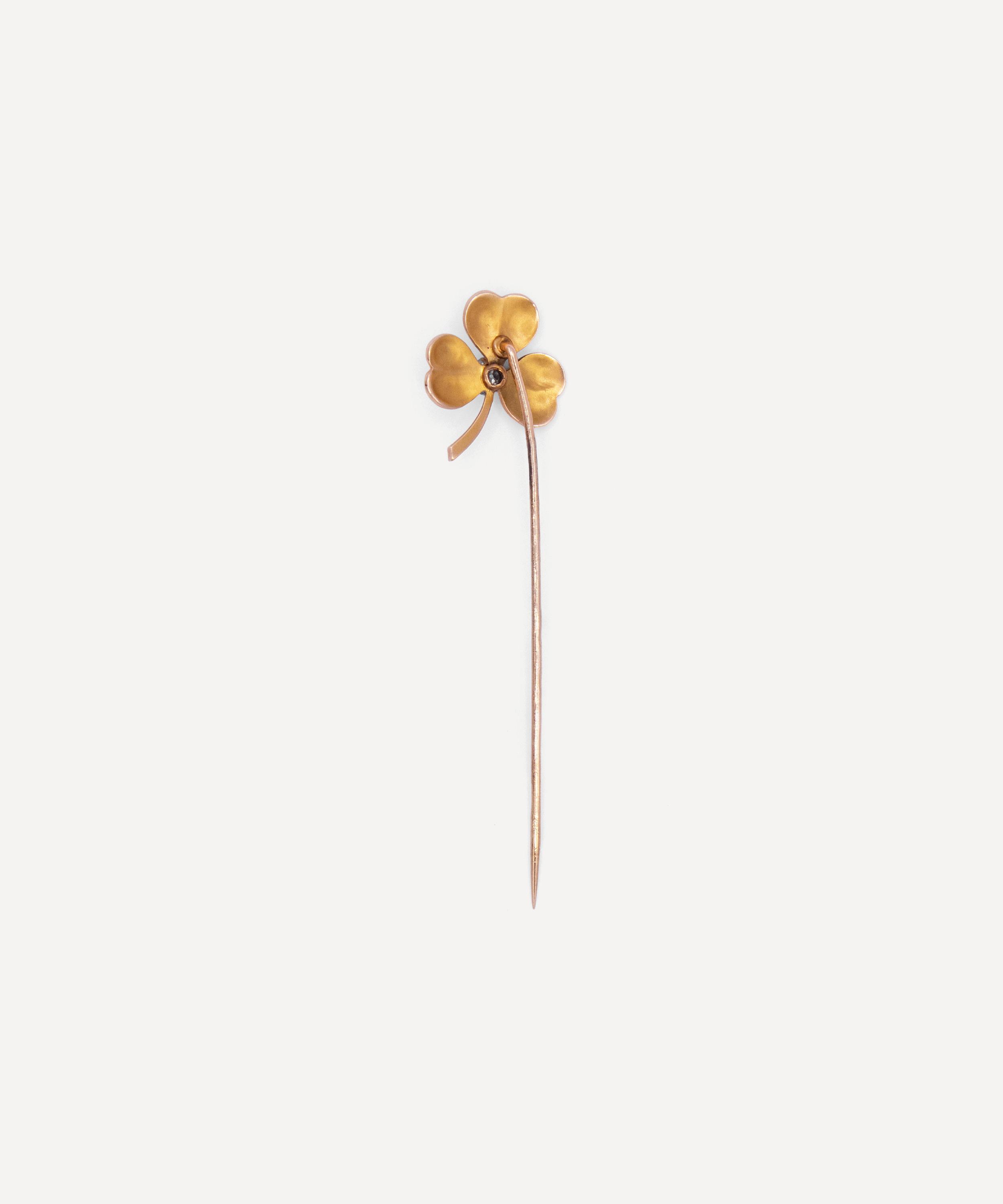 Kojis - 10ct Gold Victorian Clover Pin image number 2