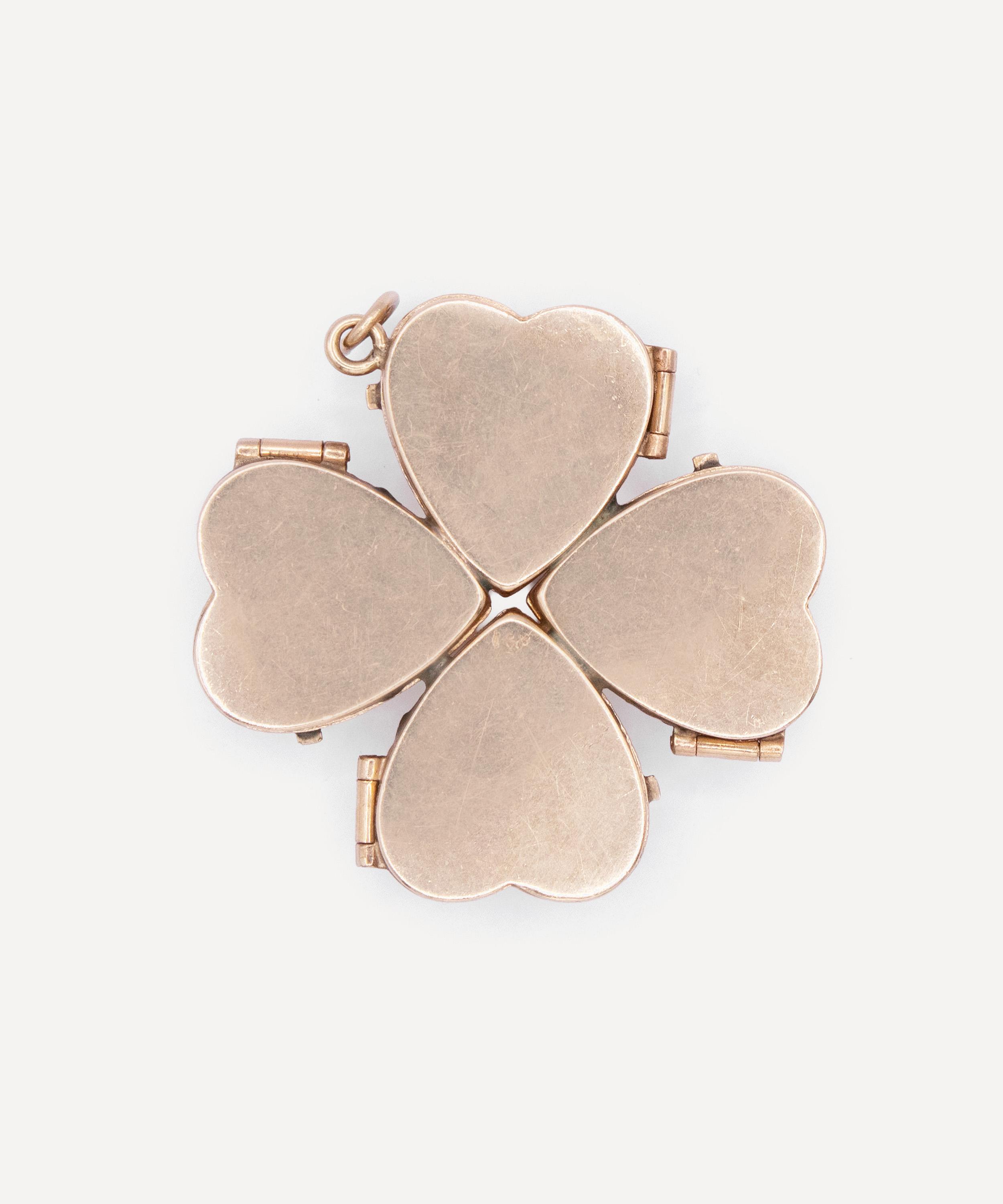 Kojis - 14ct Gold Vintage Four Leaf Clover Locket image number 3