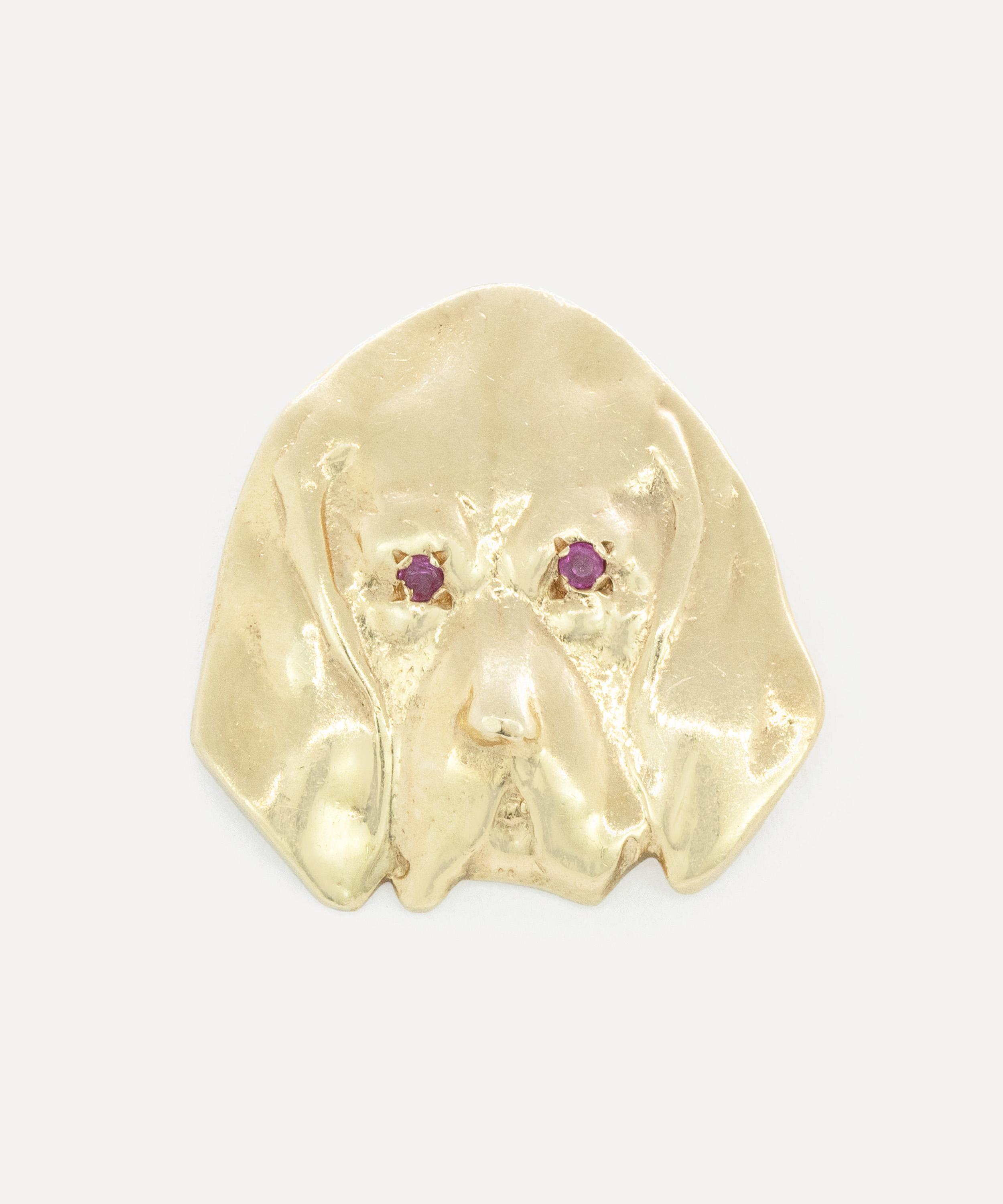 Kojis - 14ct Gold Vintage Bloodhound Pin image number 0