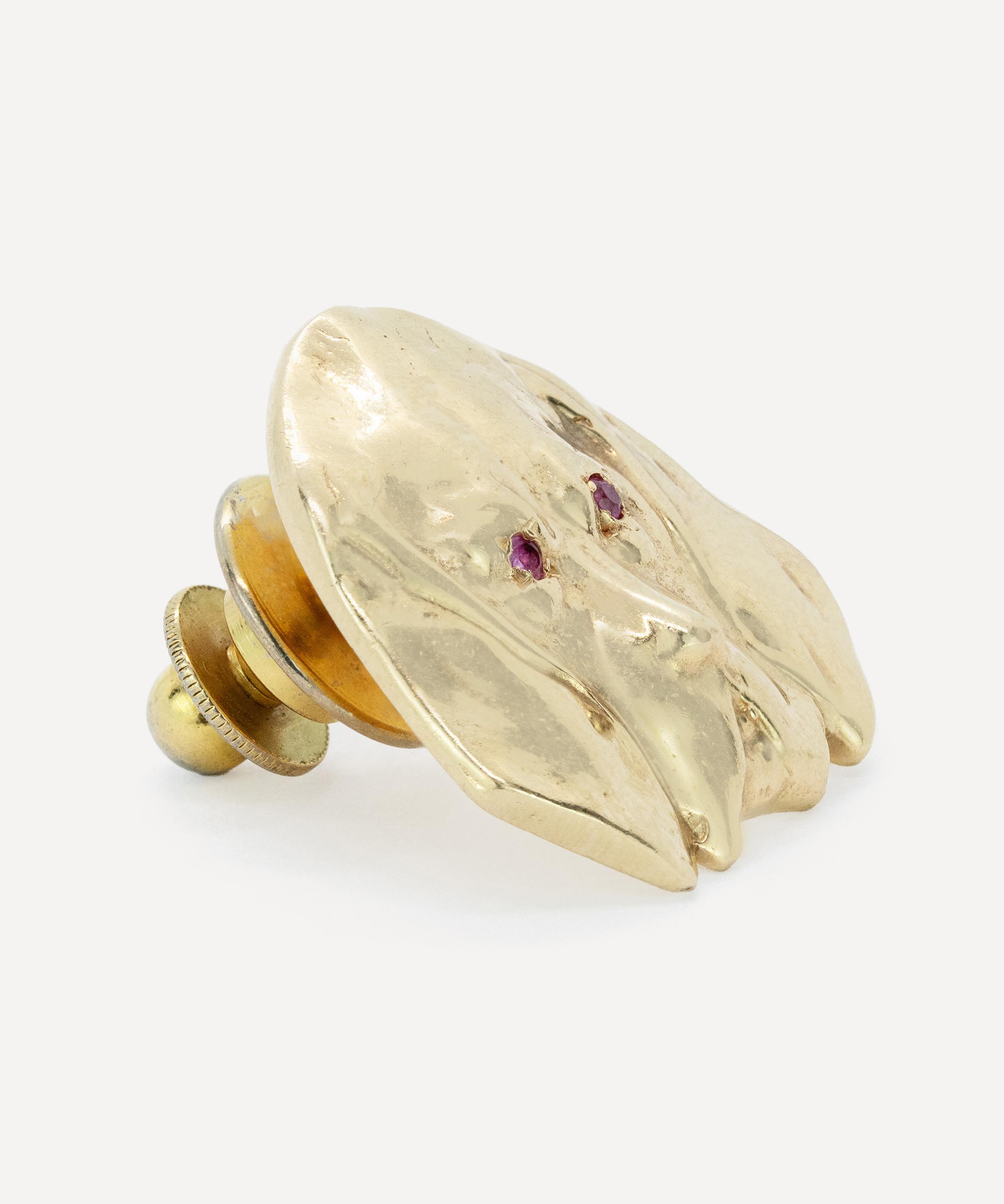 Kojis - 14ct Gold Vintage Bloodhound Pin image number 1