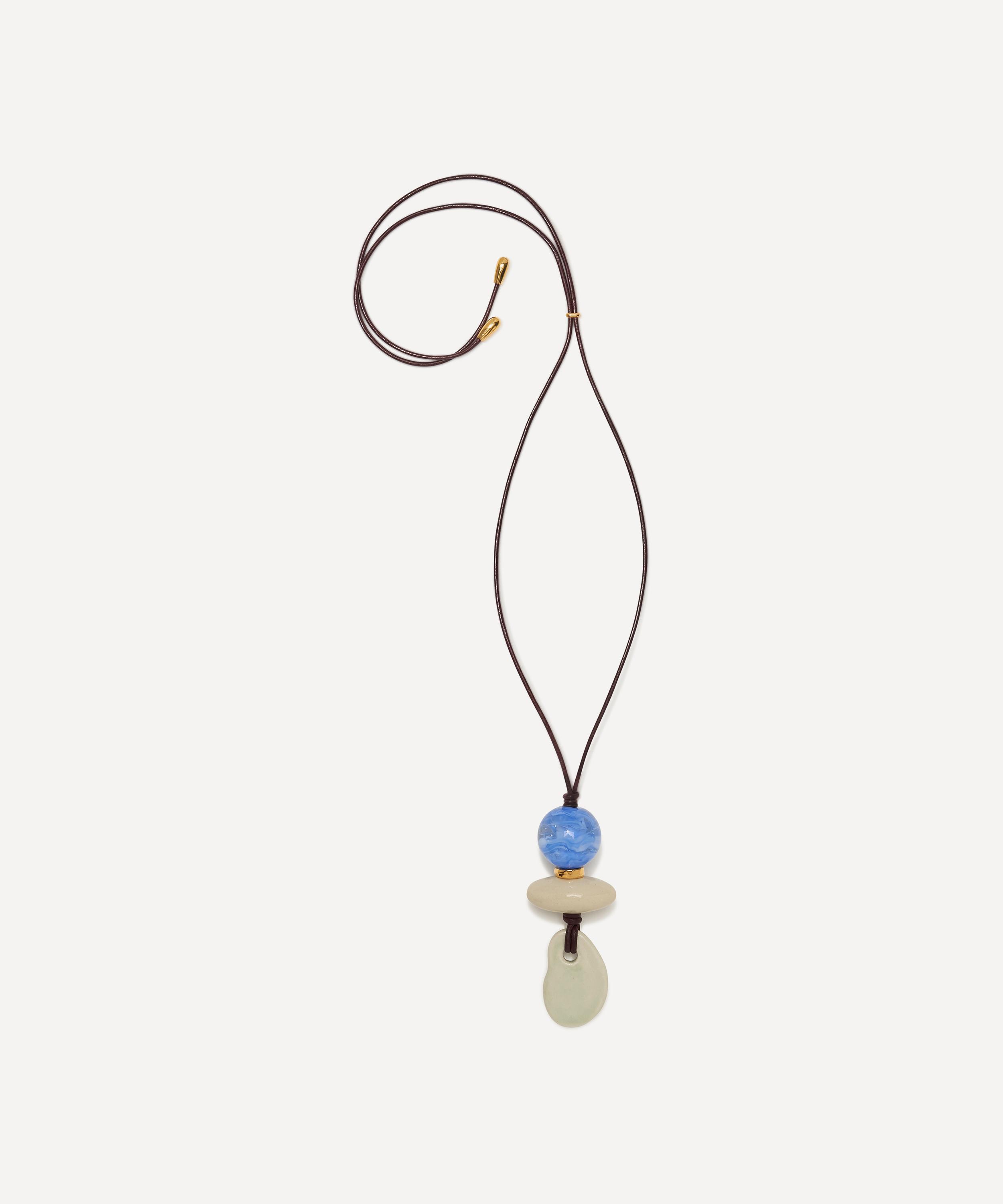 Lizzie Fortunato - 24ct Gold-Plated Museo Cord II Necklace in Sea