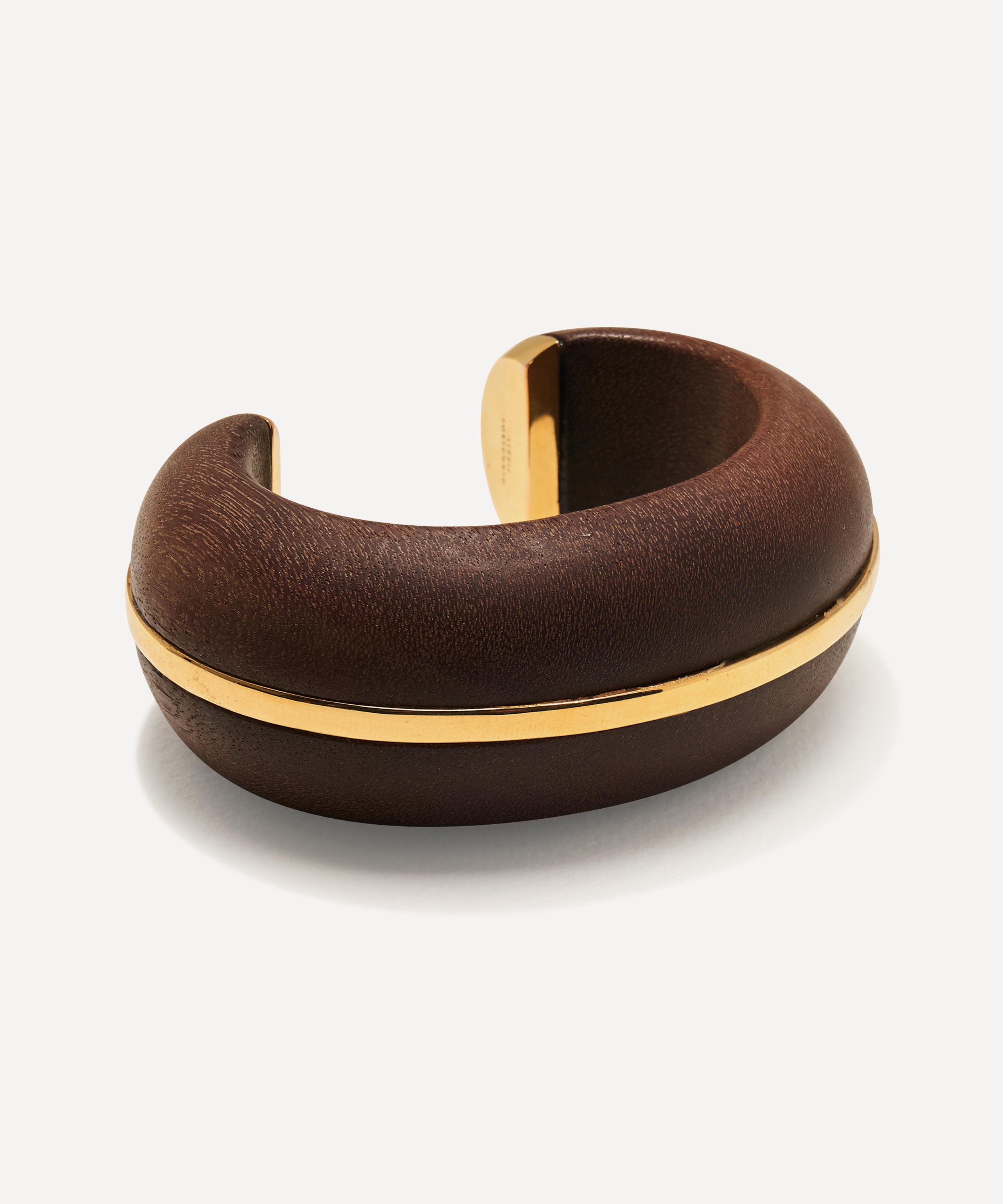 Lizzie Fortunato - Gold-Plated Halo Cuff in Acacia Wood
