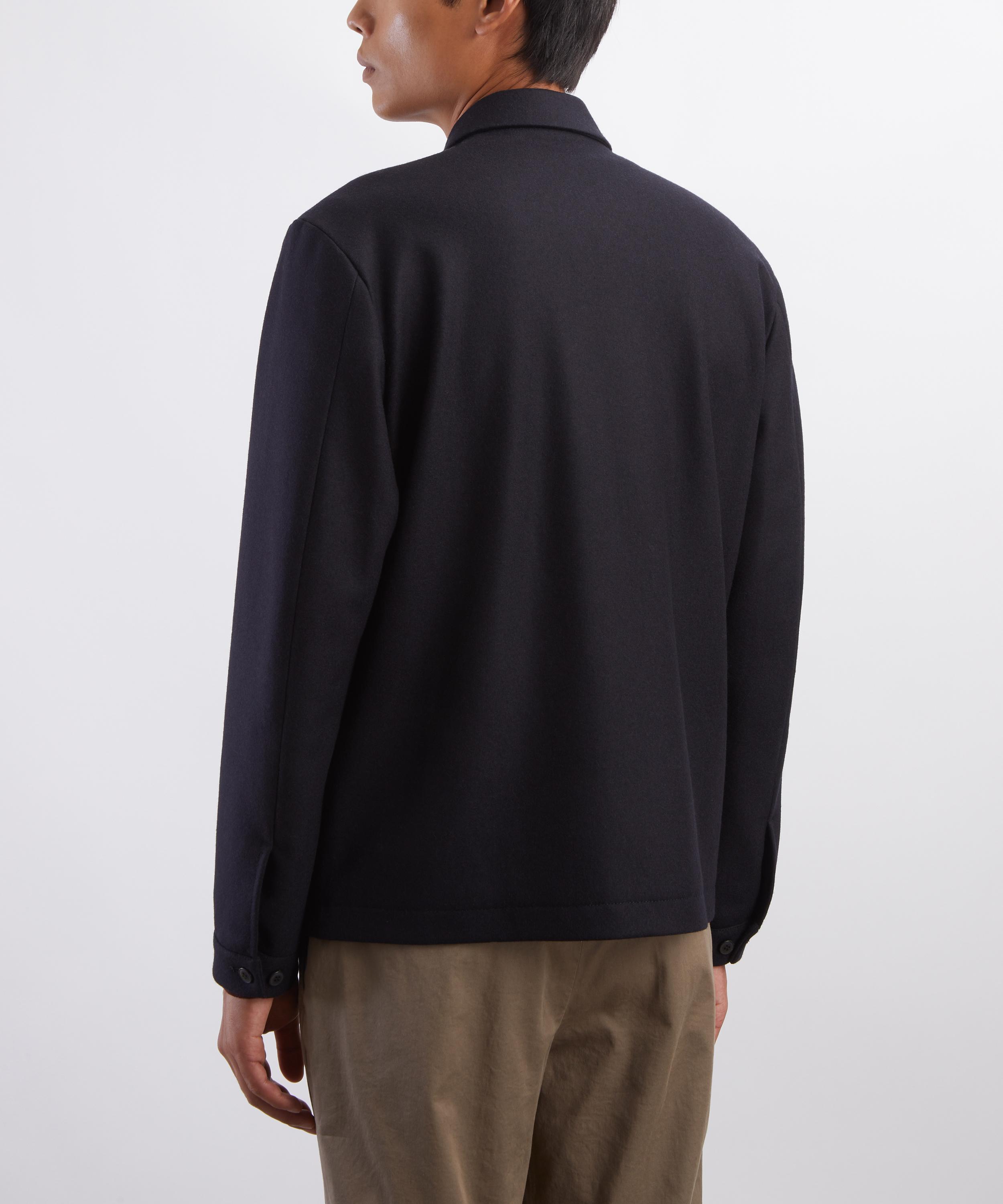 Sunspel - Navy Boiled Wool Harrington Jacket image number 3