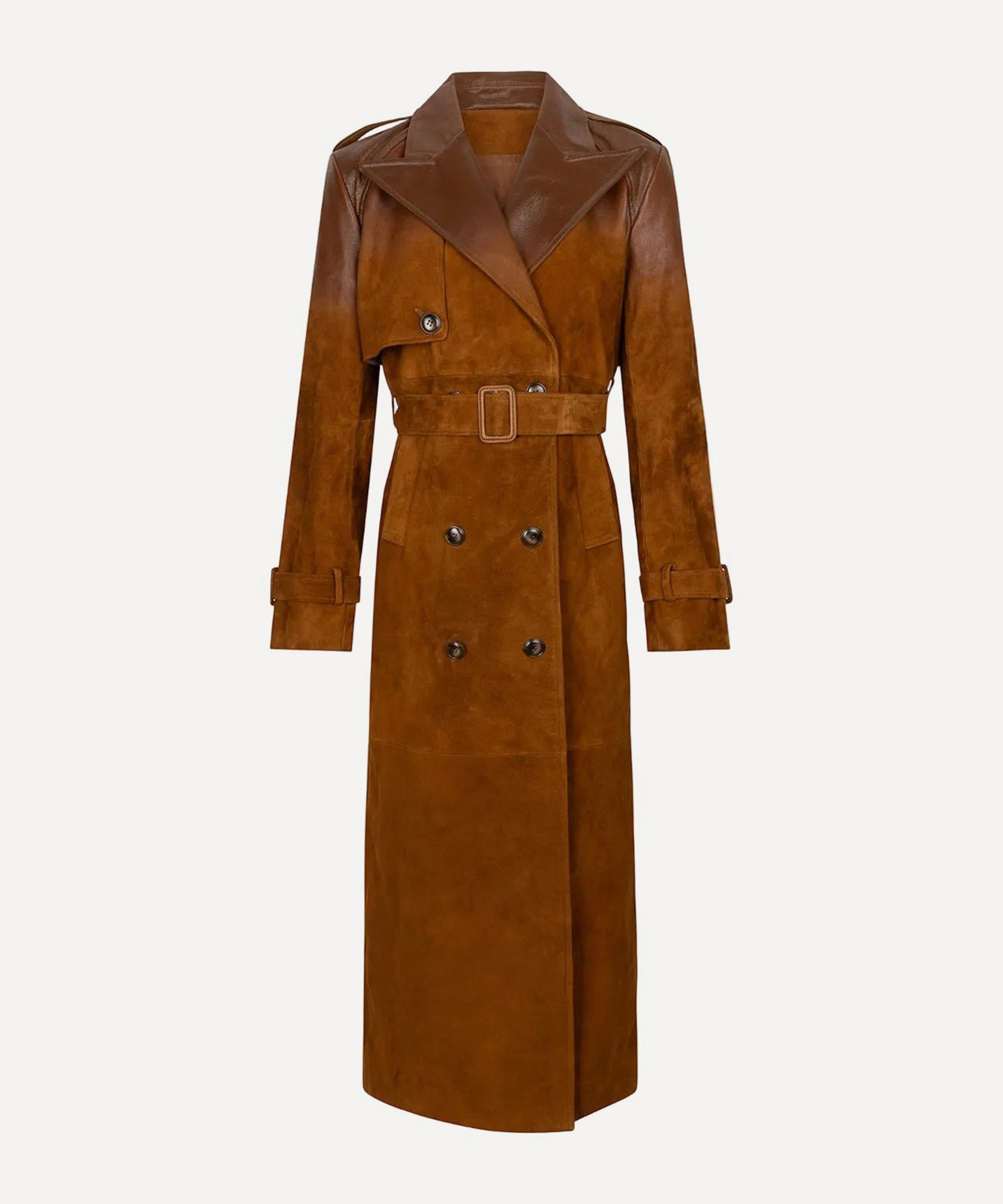 Carelli - Jilly Ombr&eacute; Leather-Suede Trench Coat