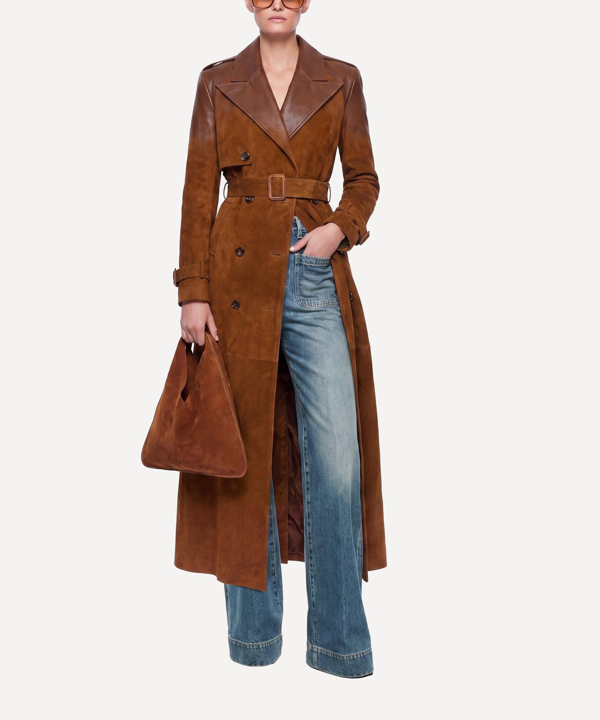 Carelli - Gilly Ombr&eacute; Leather-Suede Trench Coat image number 1