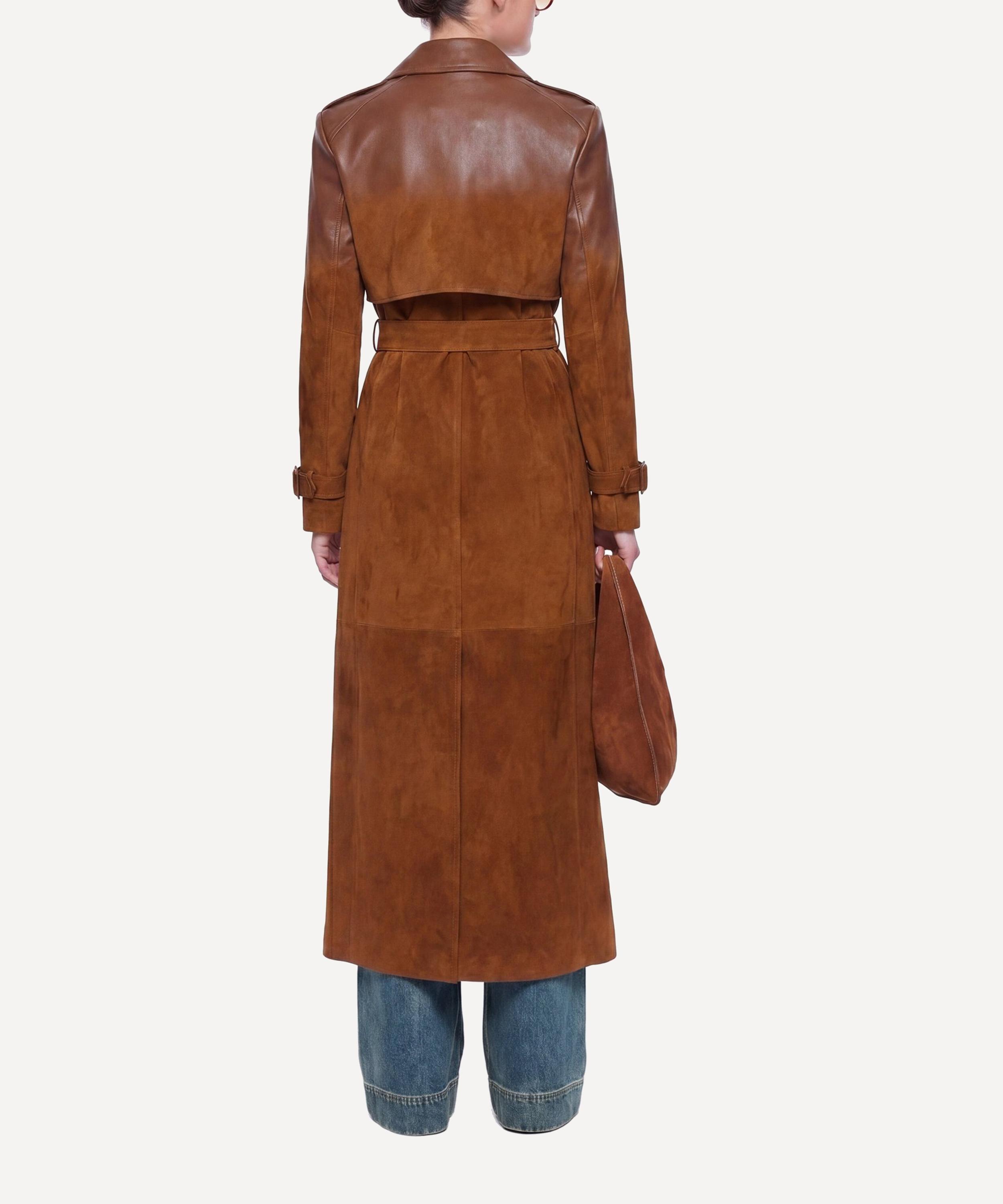 Carelli - Gilly Ombr&eacute; Leather-Suede Trench Coat image number 3