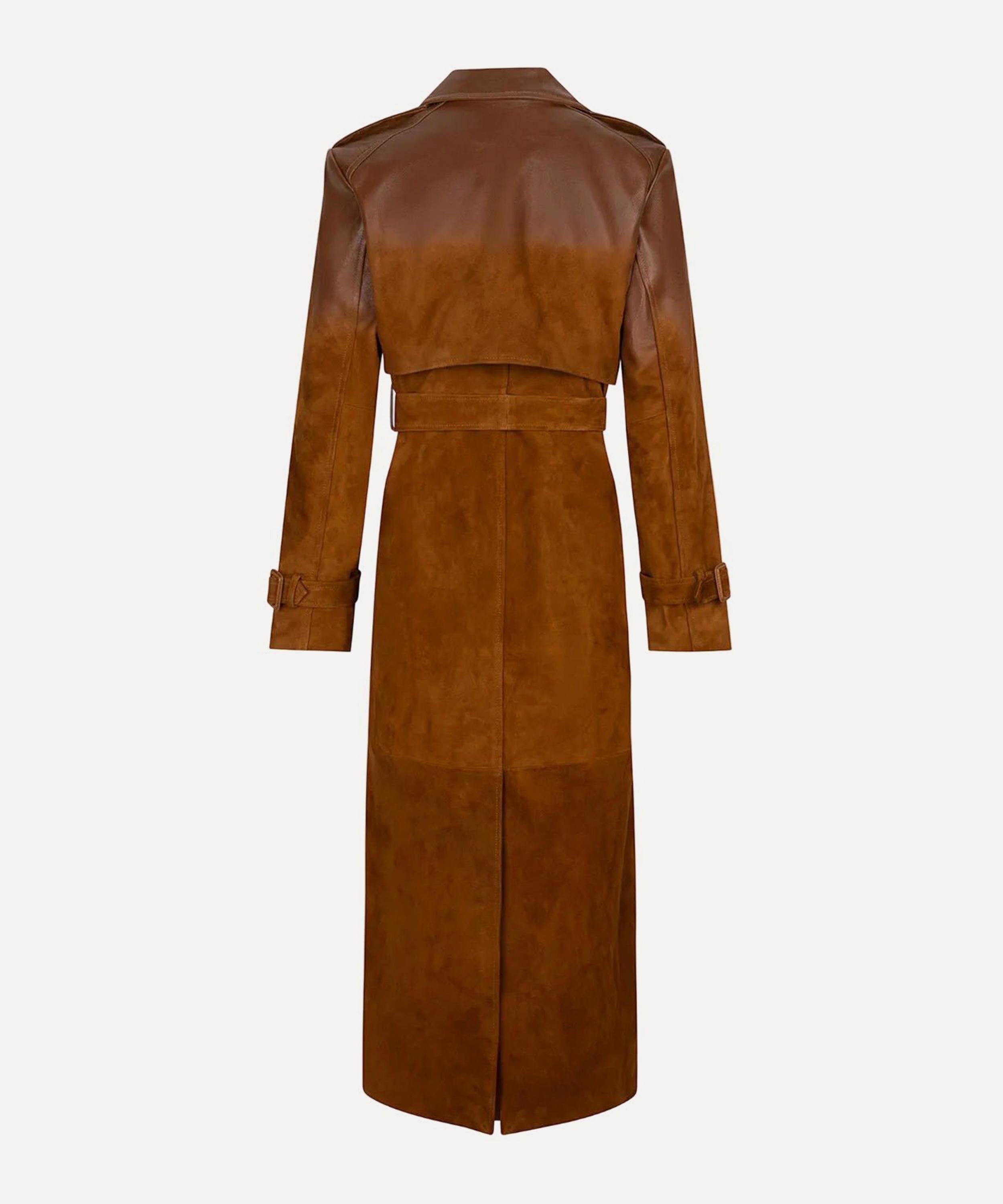 Carelli - Gilly Ombr&eacute; Leather-Suede Trench Coat image number 4