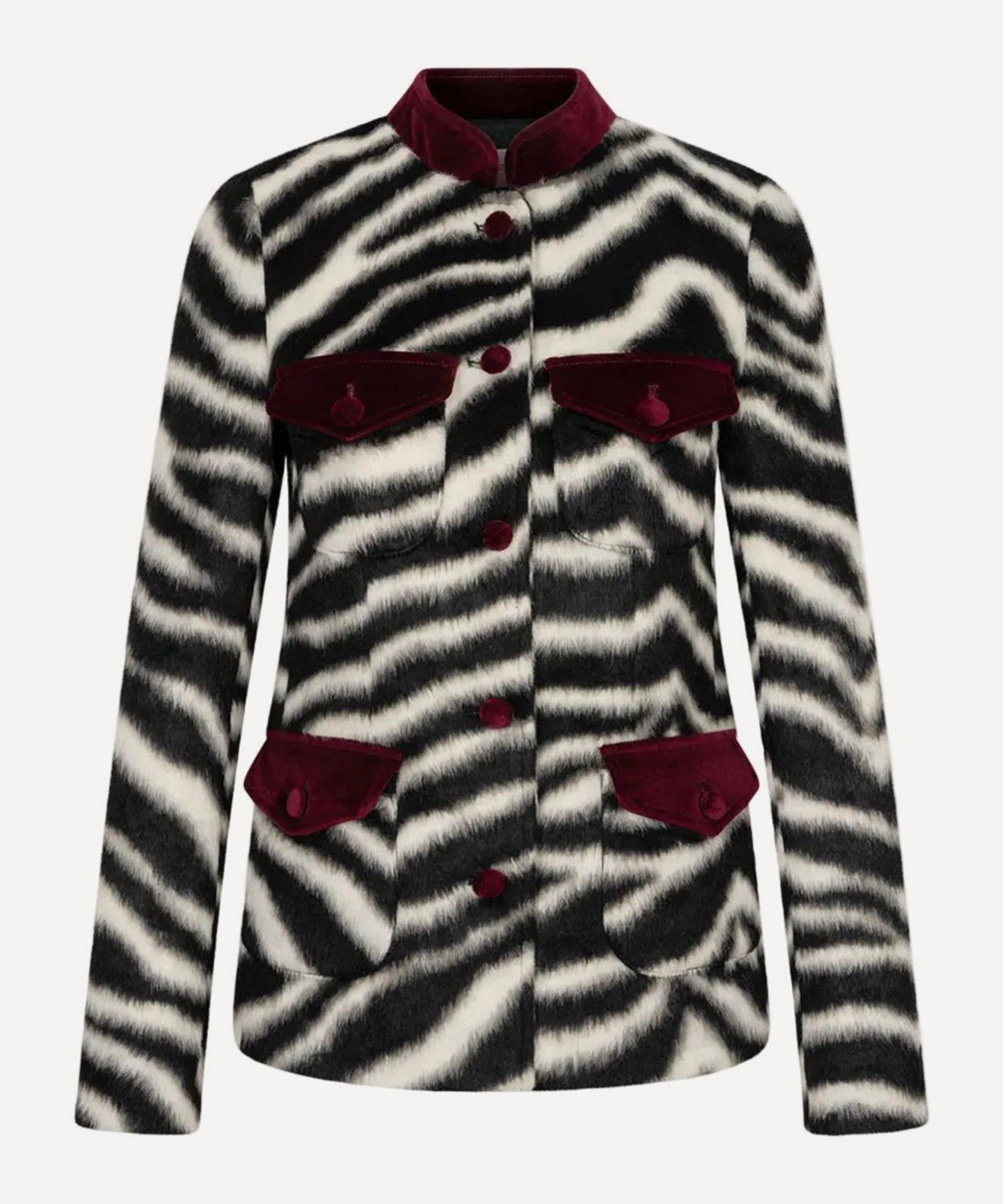 Carelli - Zelda Zebra Print Faux-Fur Jacket image number 0