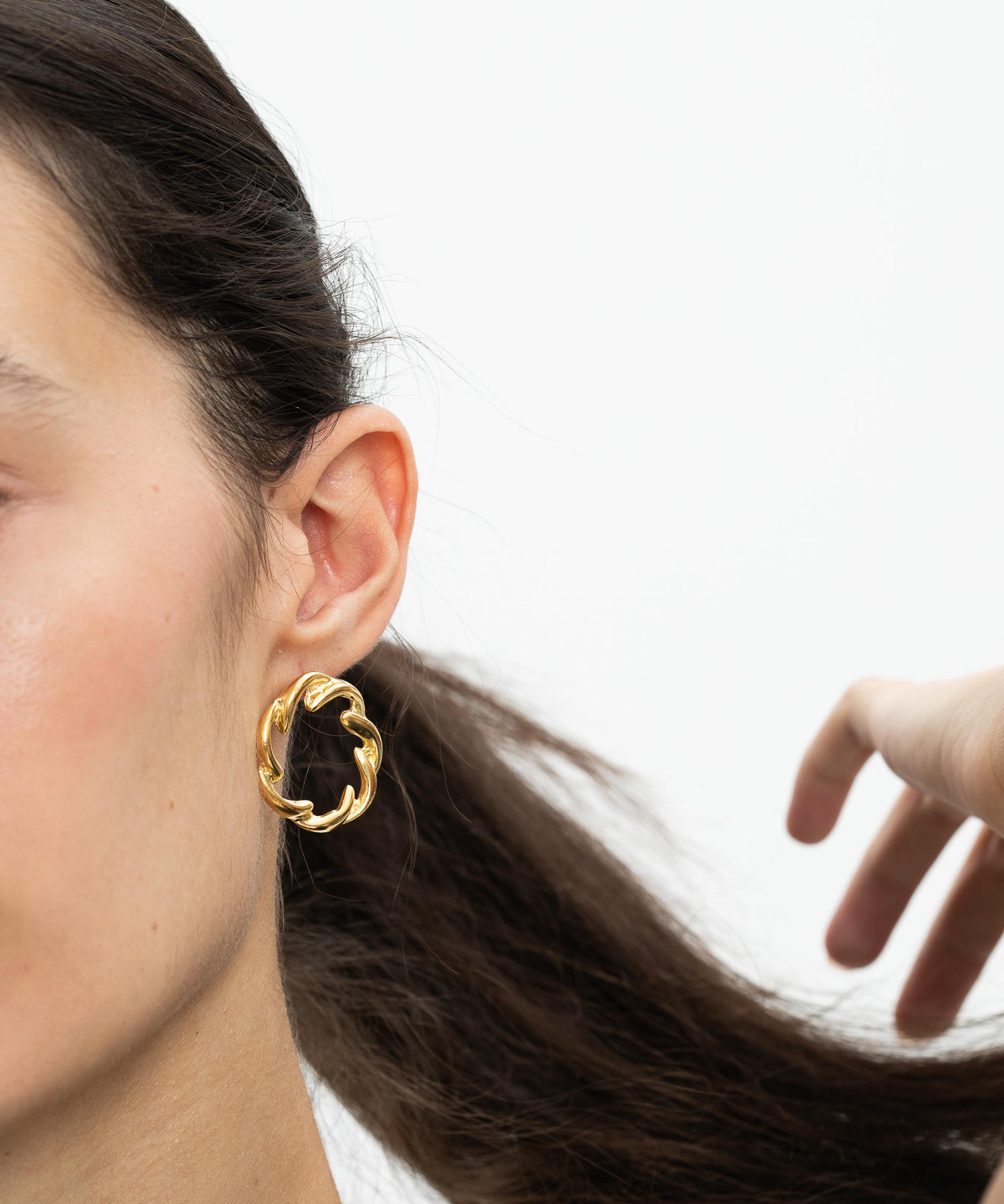 YSSO - 18ct-24ct Gold Plated Wreath Earrings image number 1