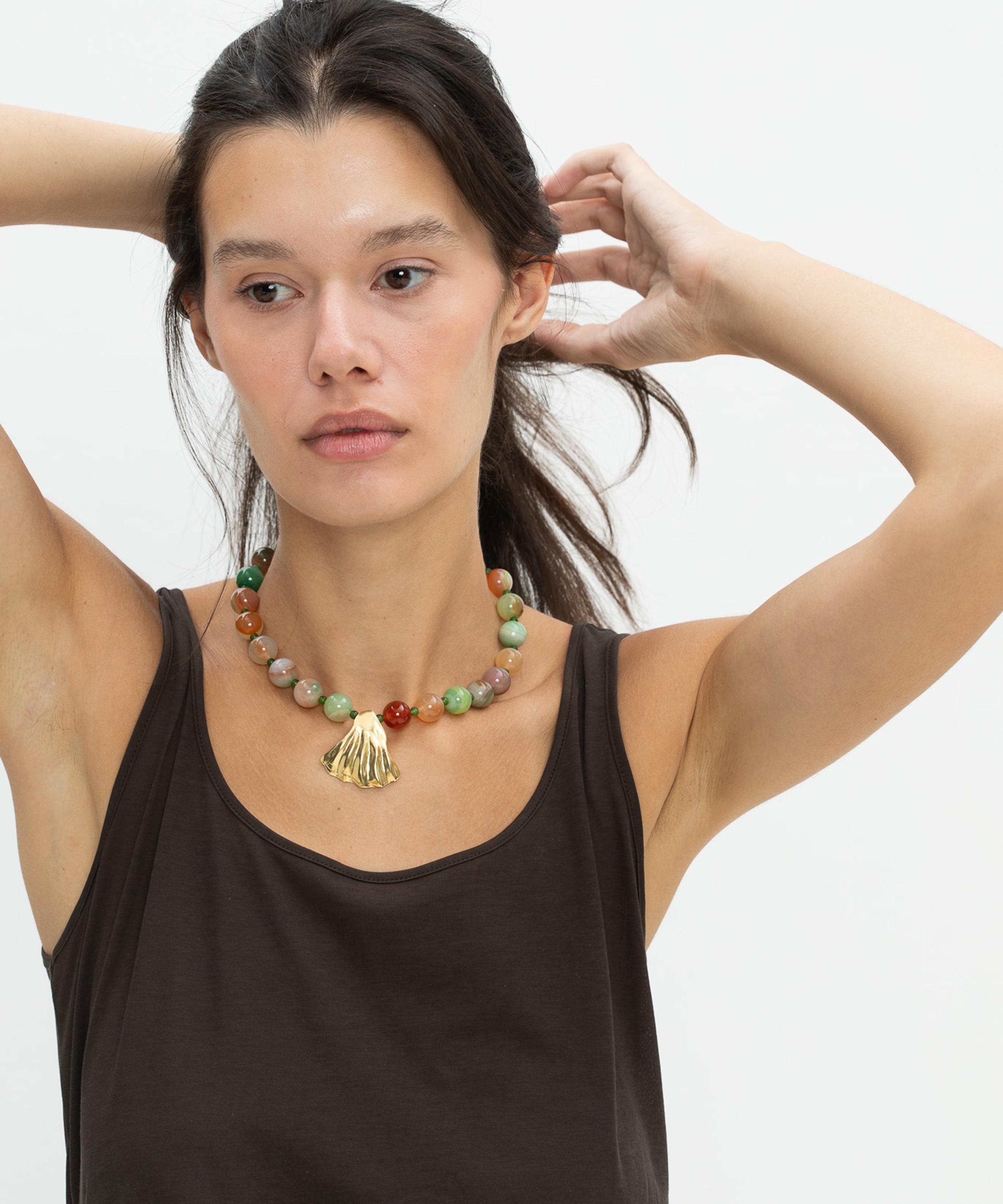 YSSO - 18ct-24ct Gold Plated Daphne Shell Necklace image number 1