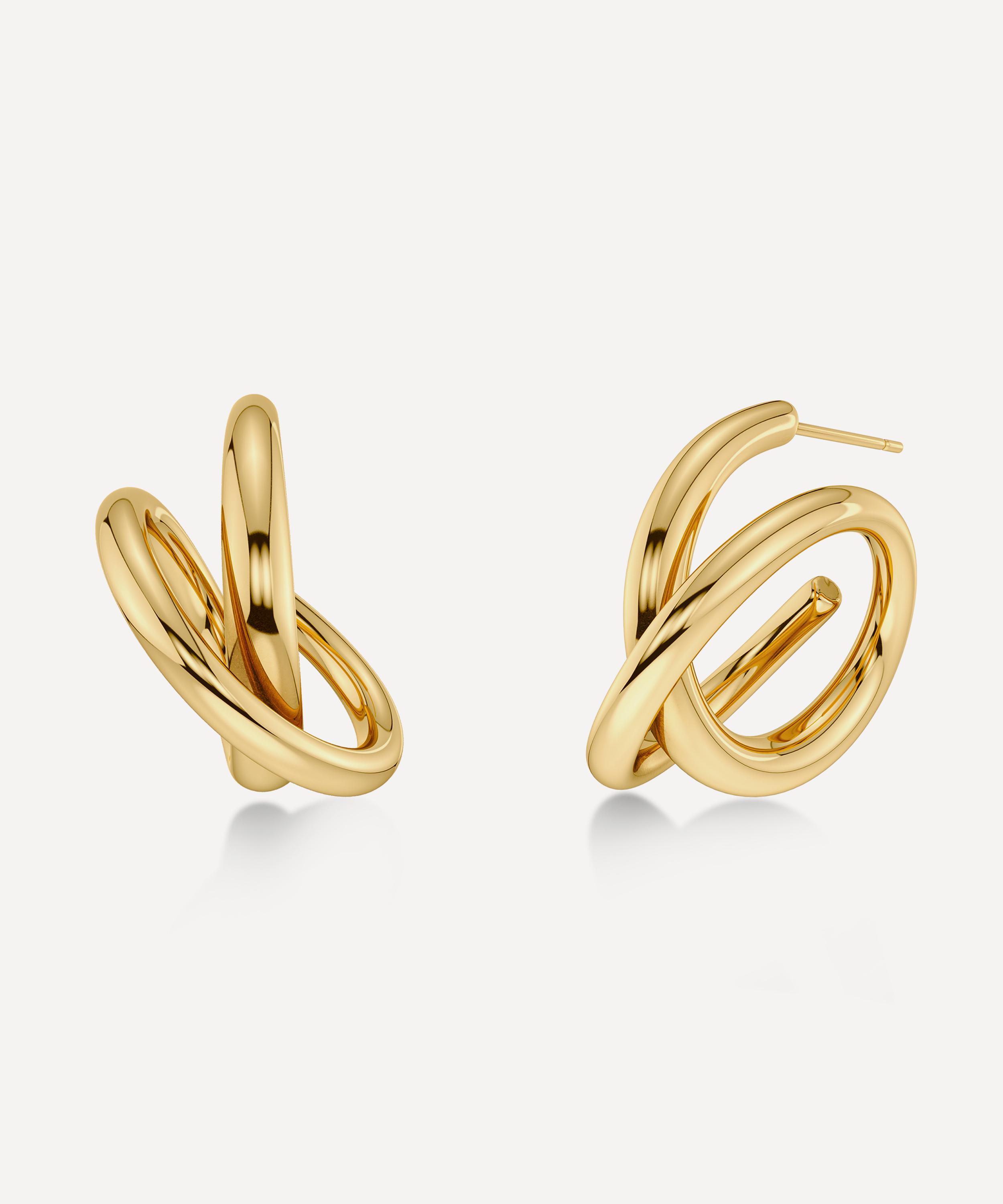 Edblad - 14ct Gold-Plated Large Nouveau Hoop Earrings image number 0