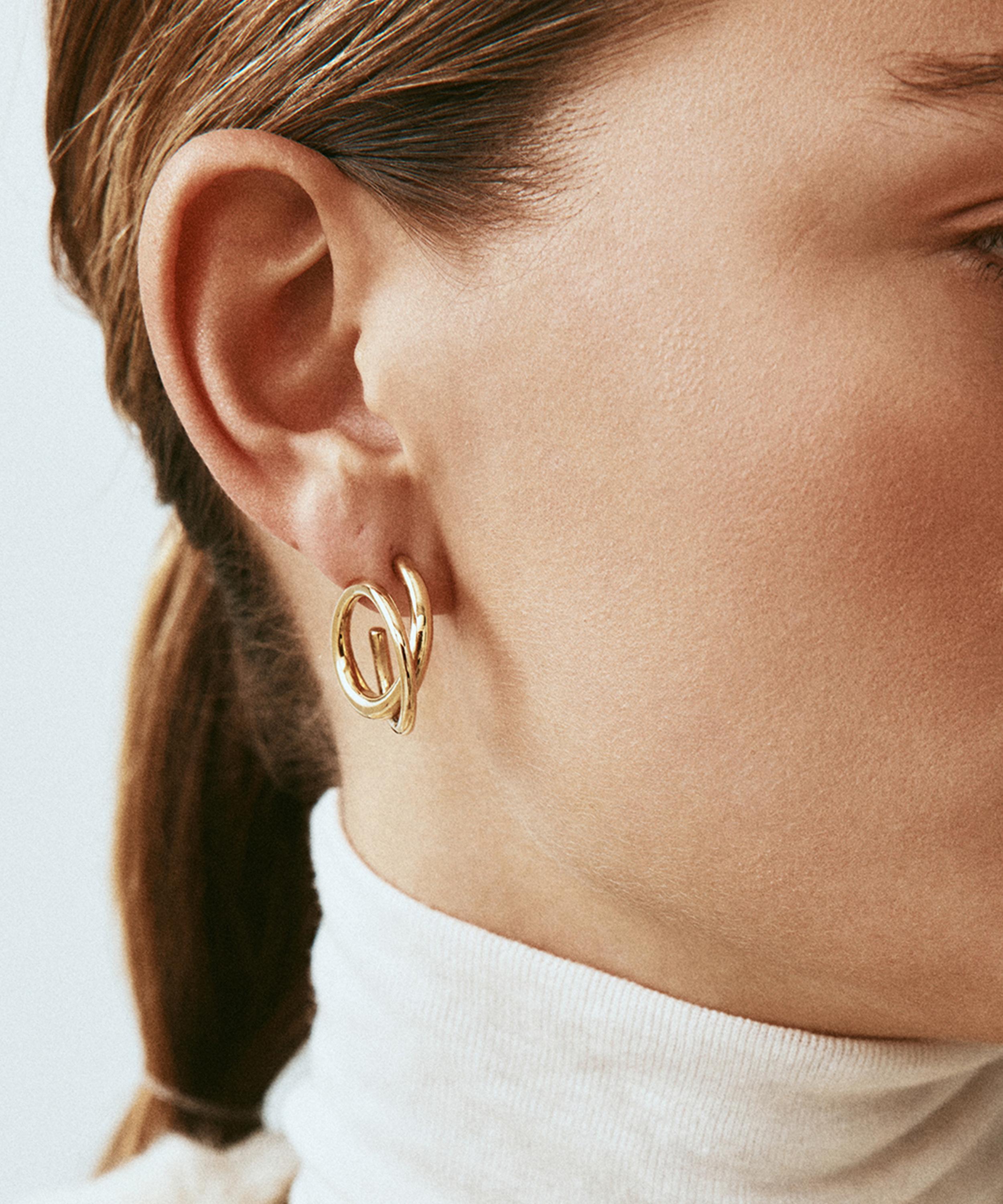 Edblad - 14ct Gold-Plated Large Nouveau Hoop Earrings image number 1