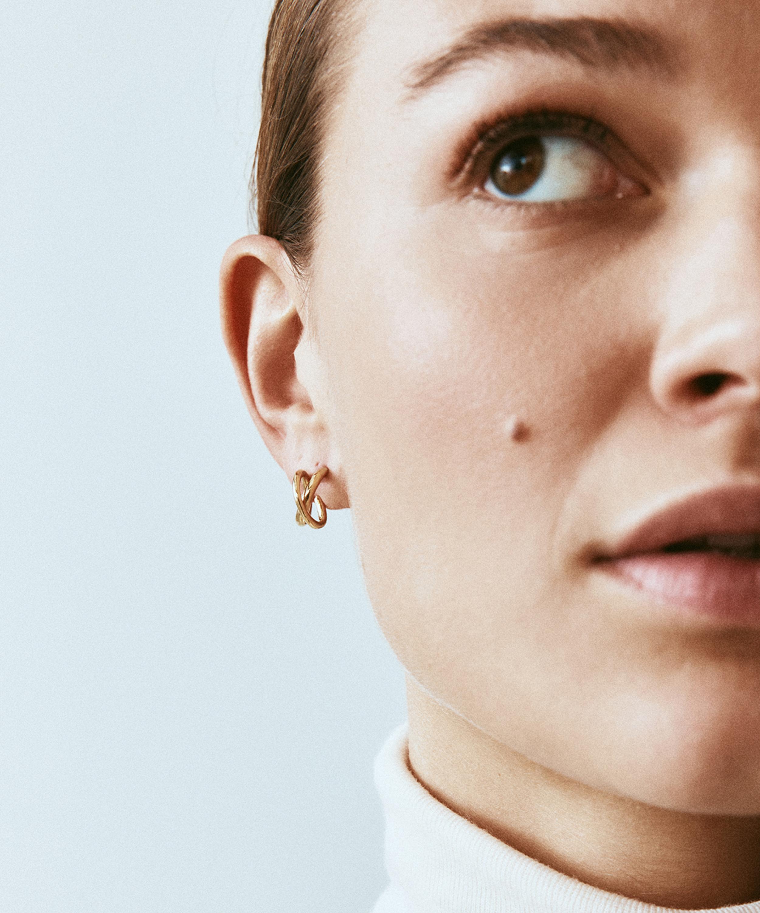 Edblad - 14ct Gold-Plated Small Nouveau Hoop Earrings image number 1