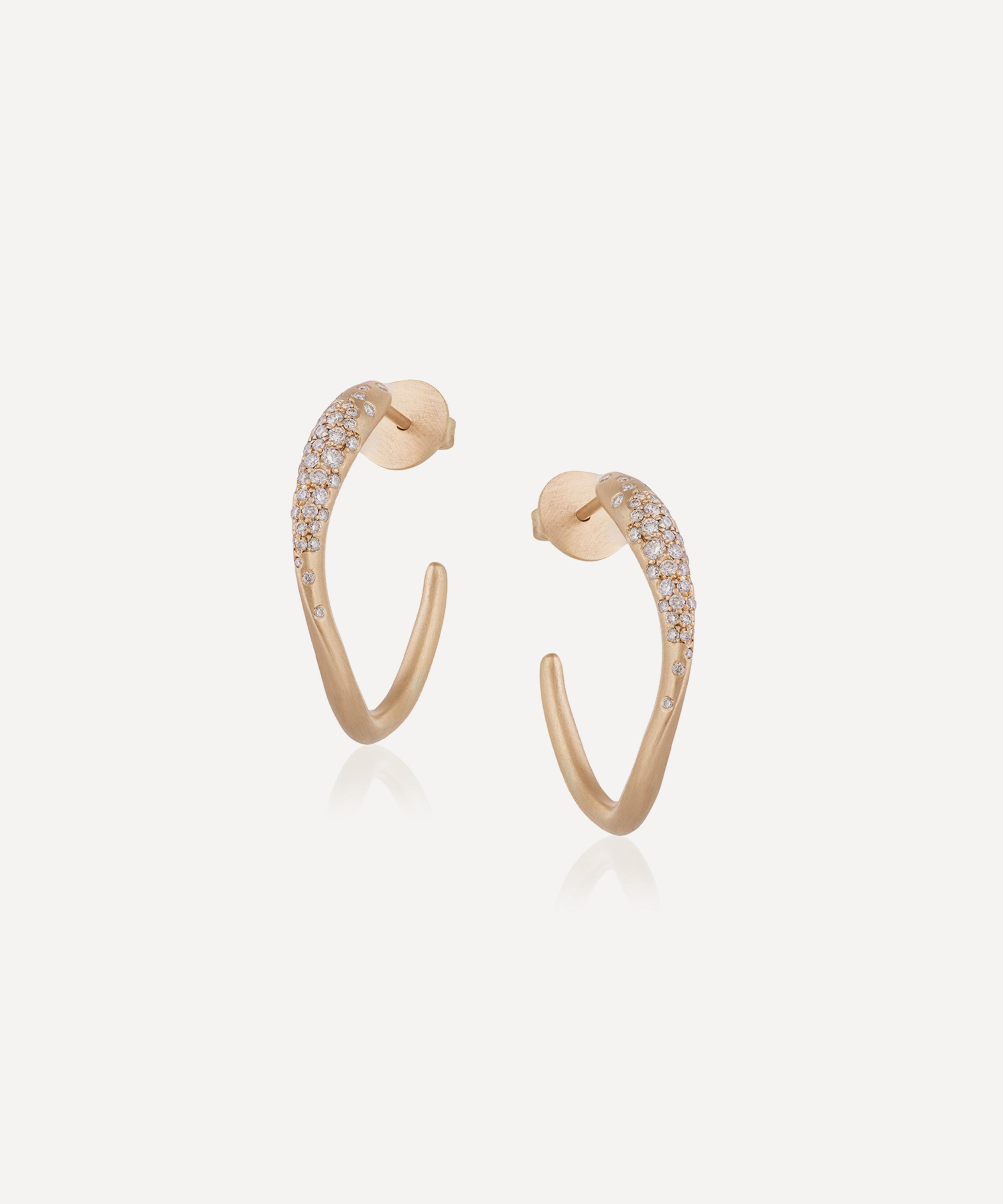 Nada Ghazal - 18ct Gold Floating Joy Hoop Earrings image number 0