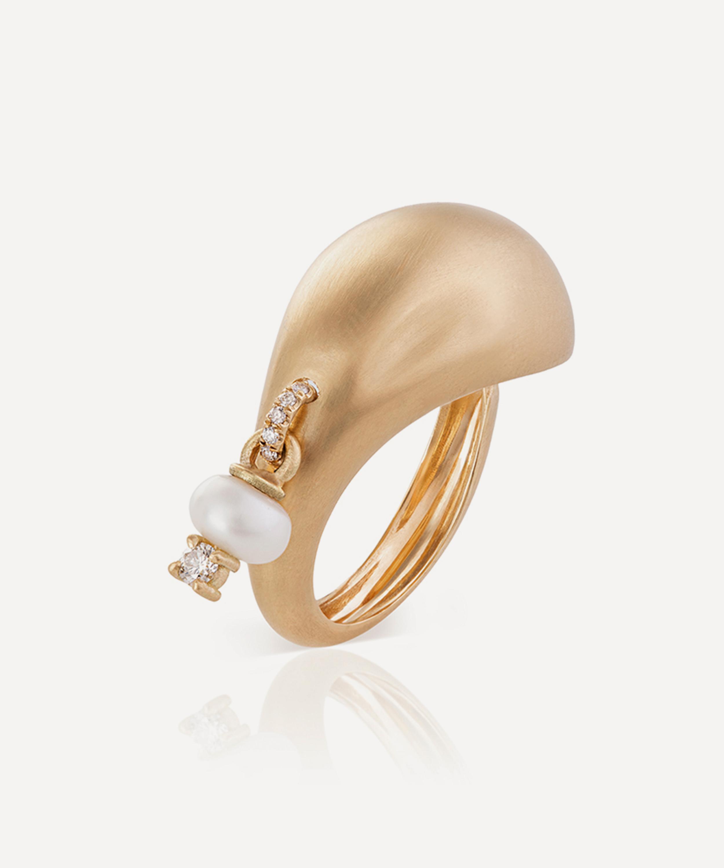 Nada Ghazal - 18ct Gold Floating Joy Pure Charm Ring image number 0