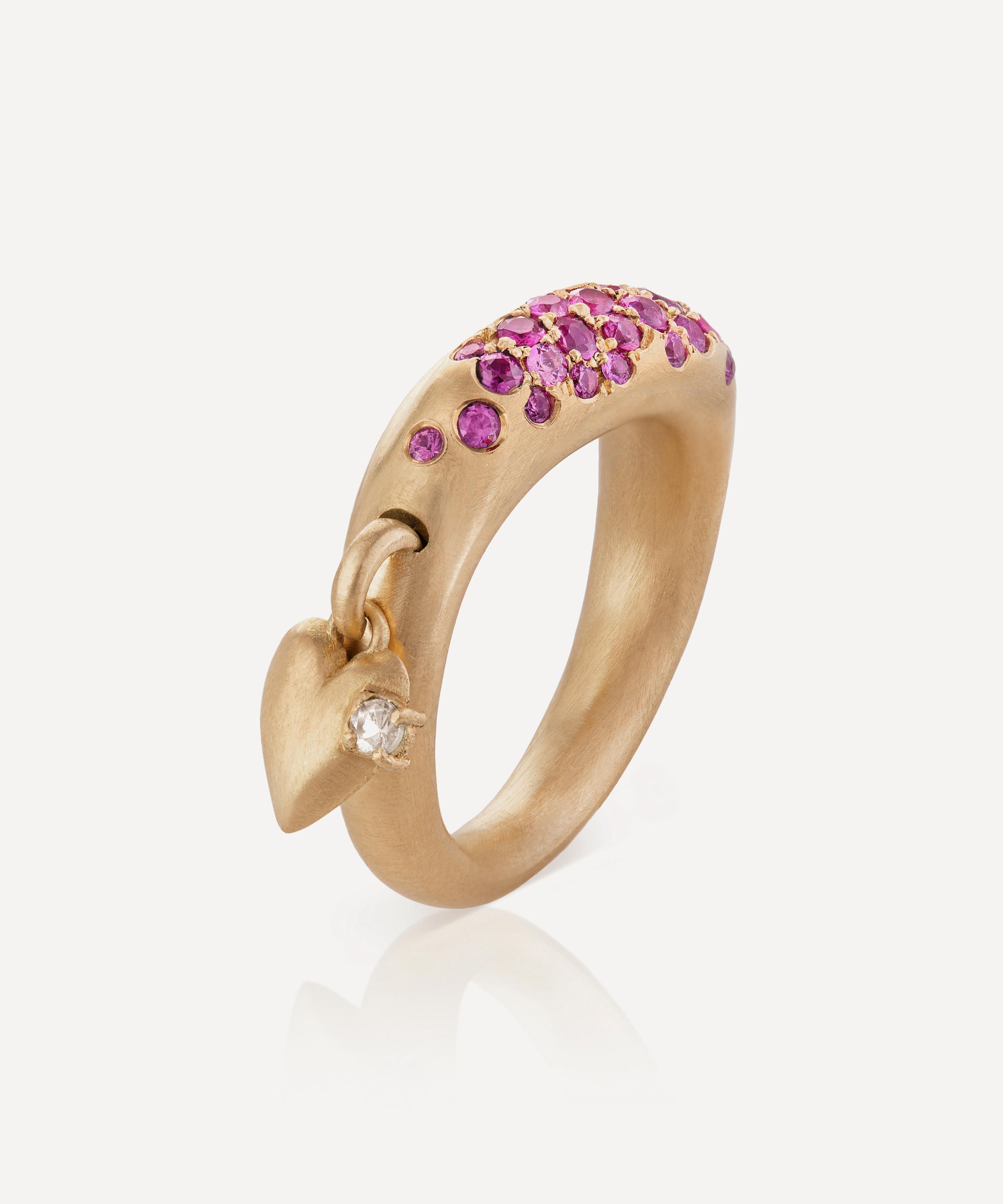 Nada Ghazal - 18ct Gold Wave of Joy Charm Love Ring image number 0