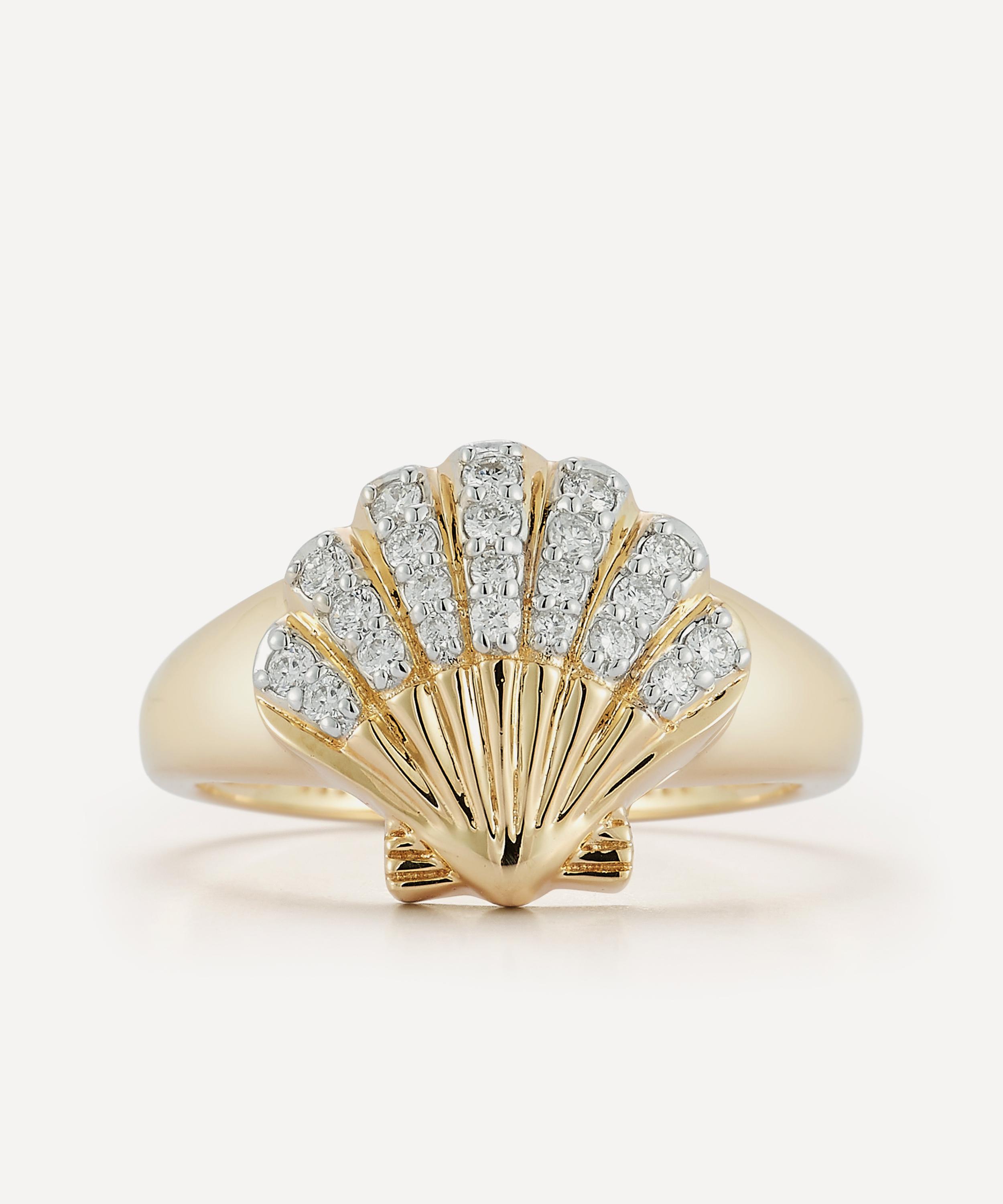 Mateo - 14ct Gold Diamond Venus Signet Ring image number 0