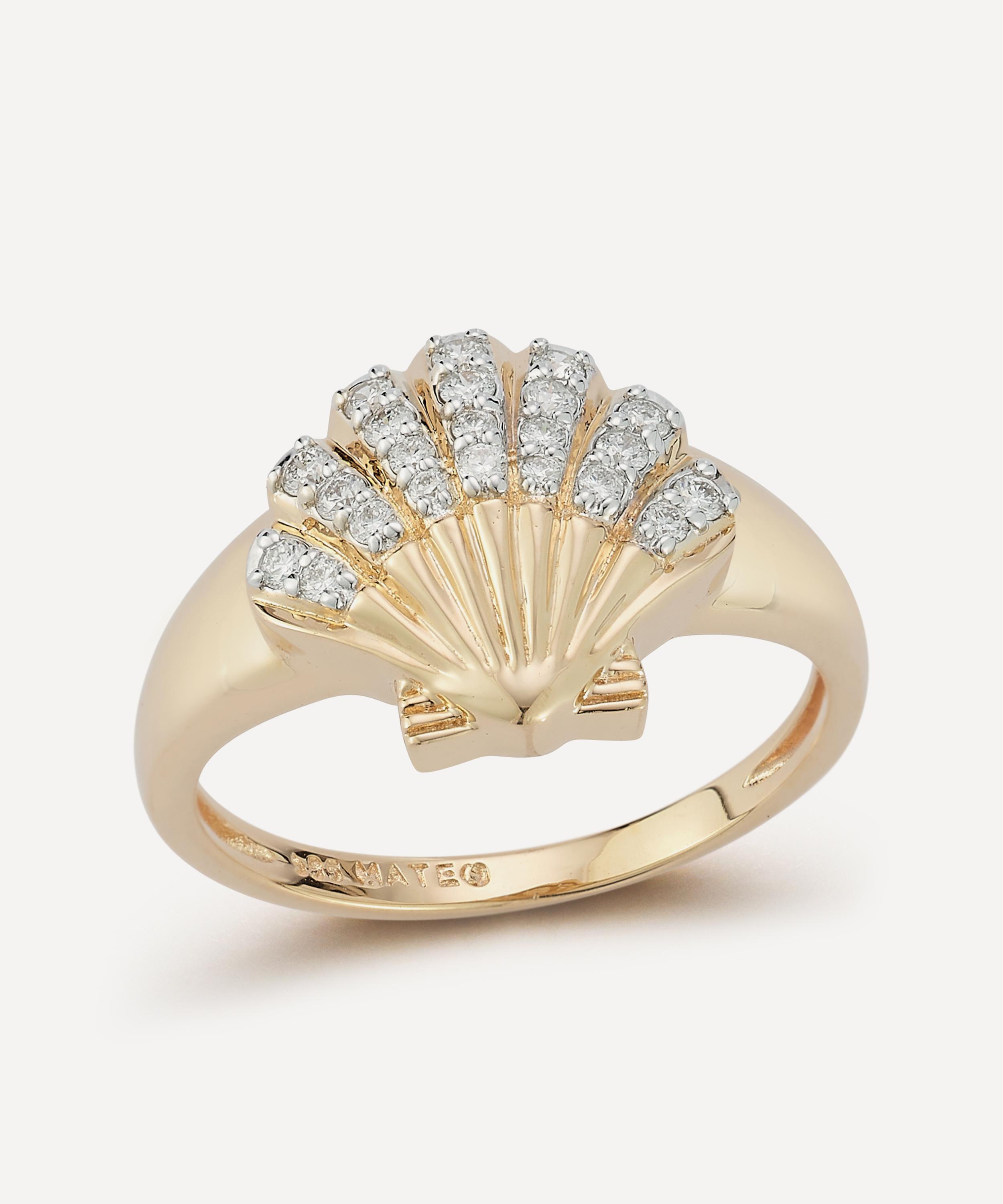 Mateo - 14ct Gold Diamond Venus Signet Ring image number 2