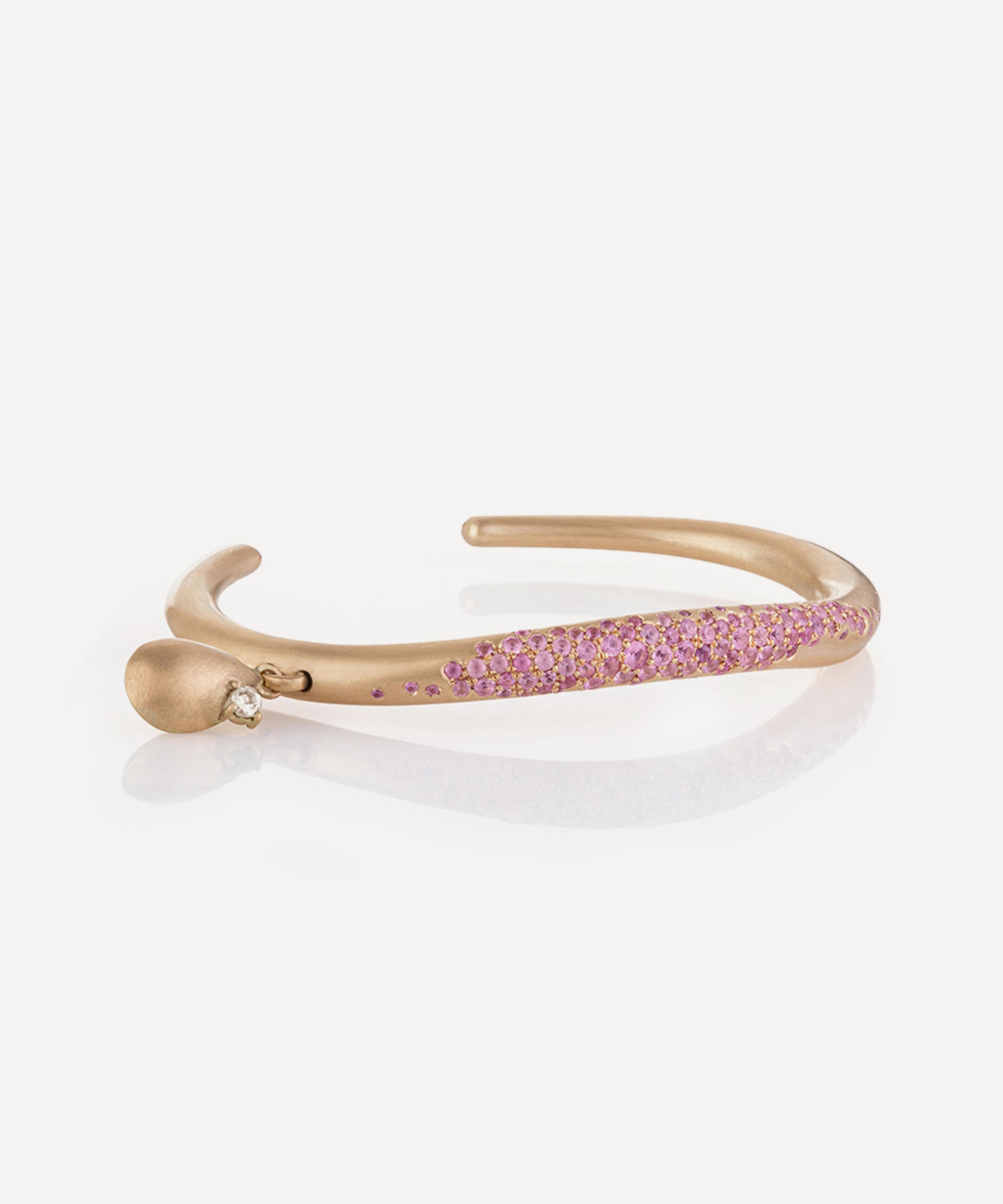 Nada Ghazal - 18ct Gold Waves of Joy Charm Drop Cuff image number 0