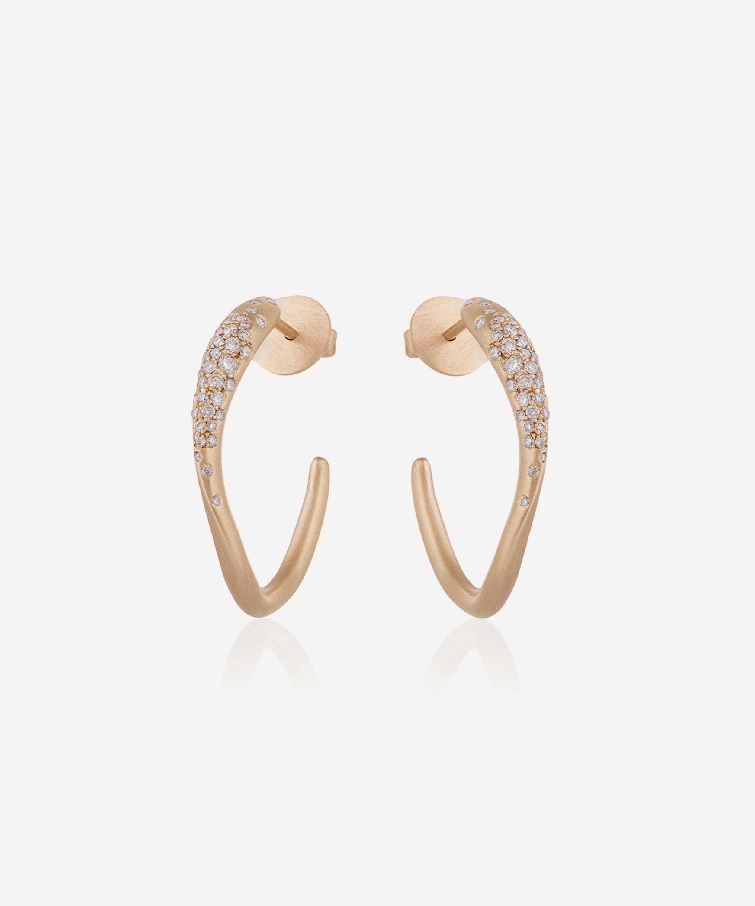 Nada Ghazal - 18ct Gold Floating Joy Hoop Earrings