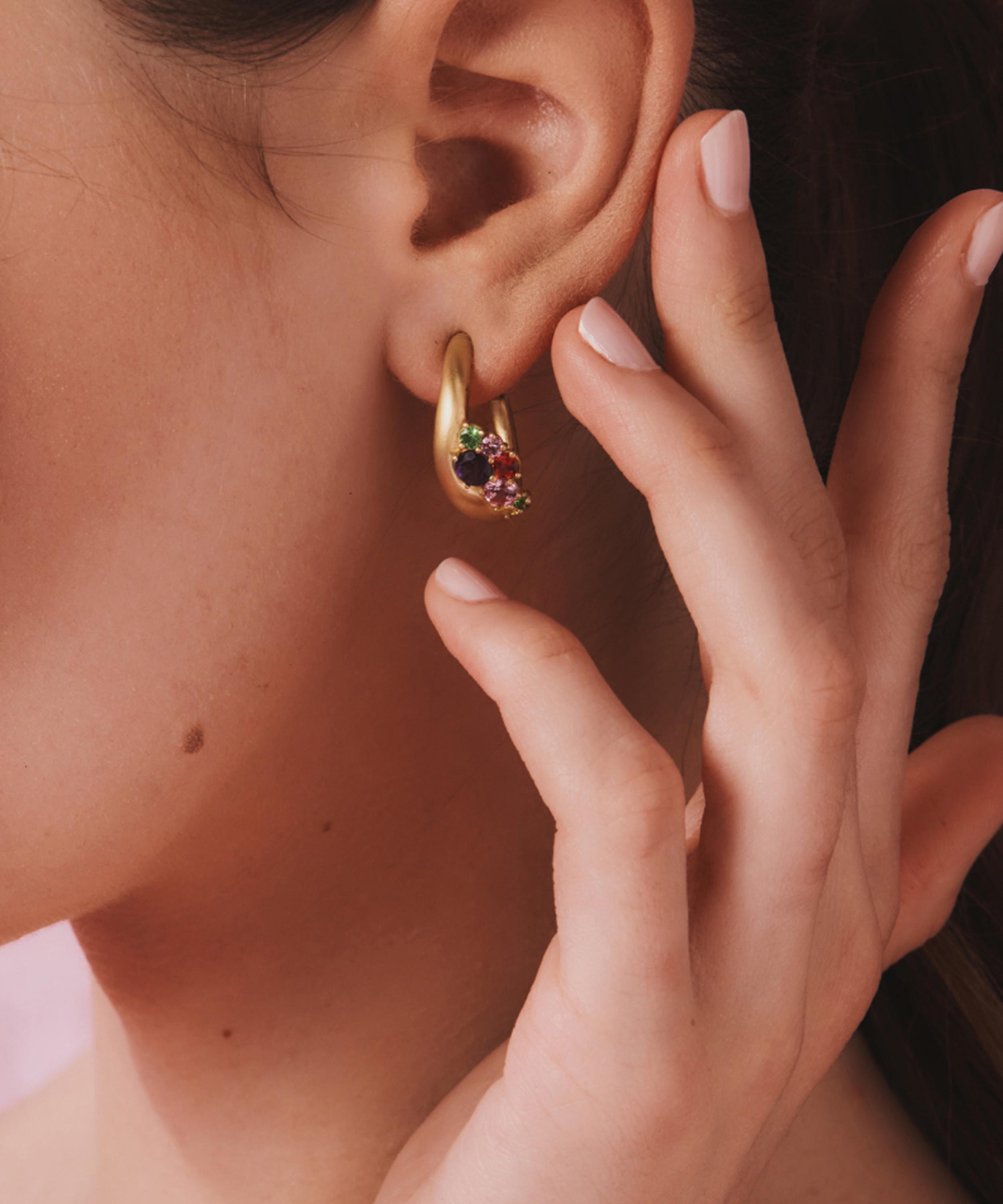 Nada Ghazal - 18ct Gold Dancing Joy Disco Earrings image number 1