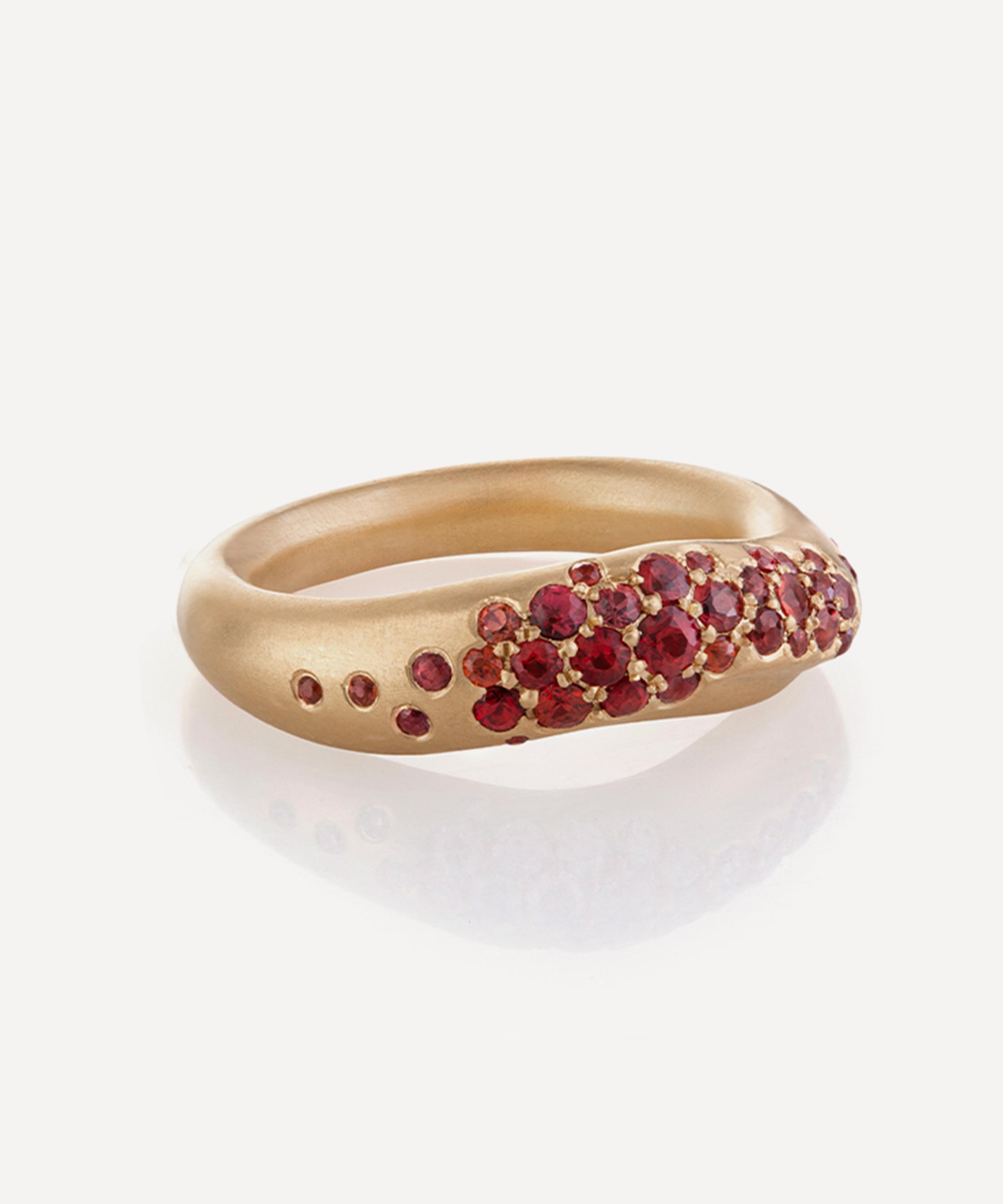 Nada Ghazal - 18ct Gold Waves of Joy Stripe Thick Ring