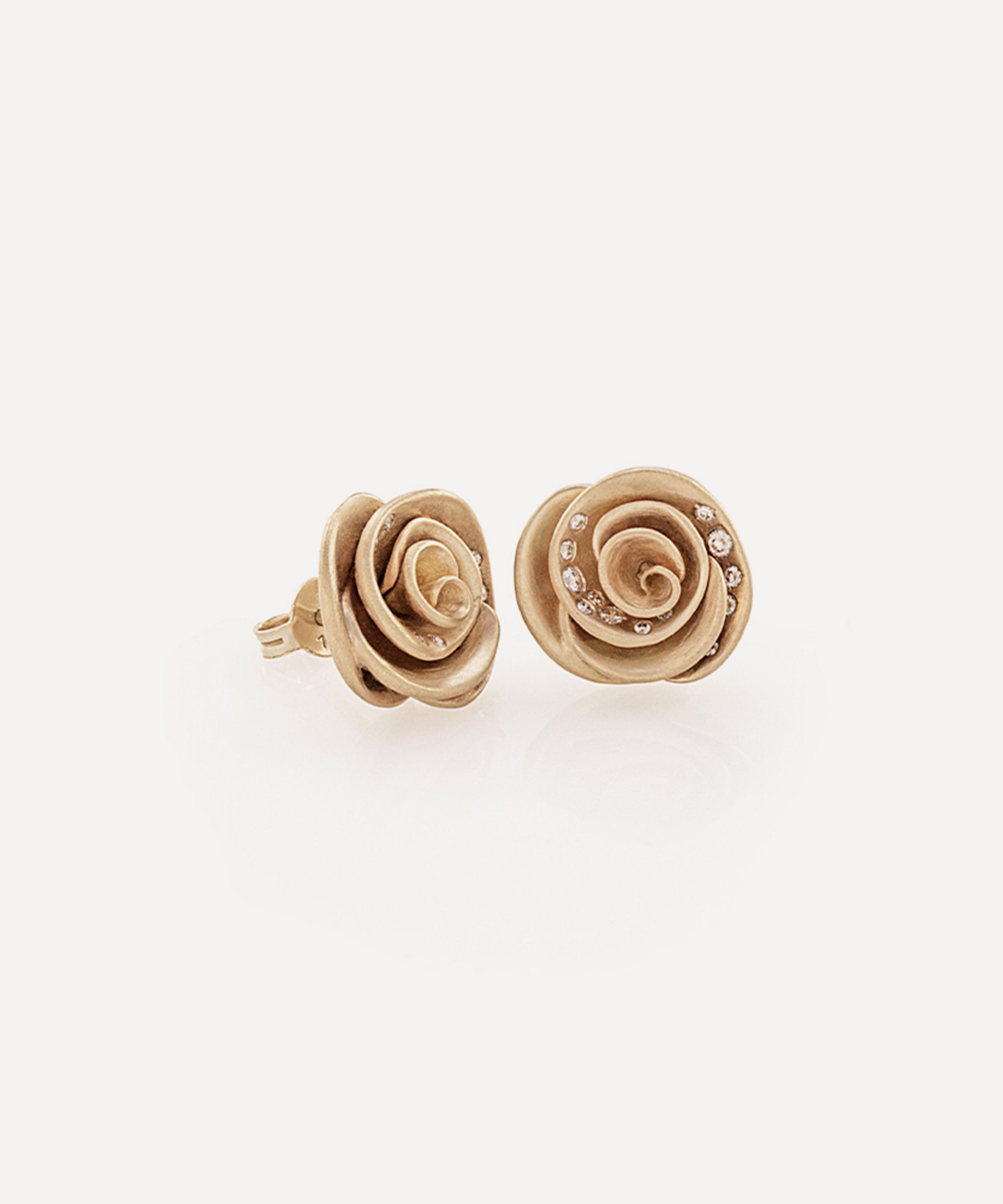 Nada Ghazal - 18ct Gold Rose Shine Mini Earrings