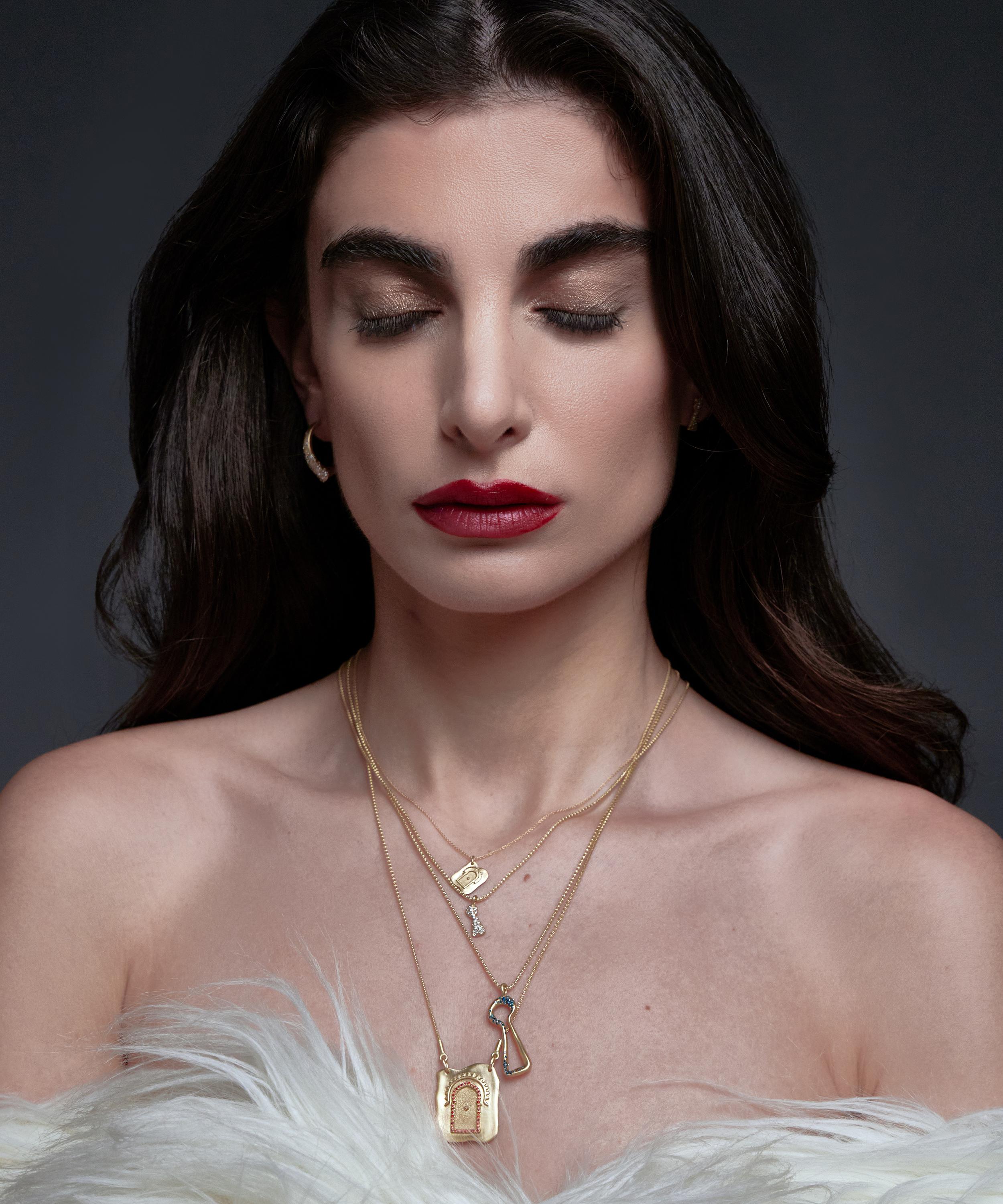 Nada Ghazal - 18ct Gold Door of Luck Necklace image number 1