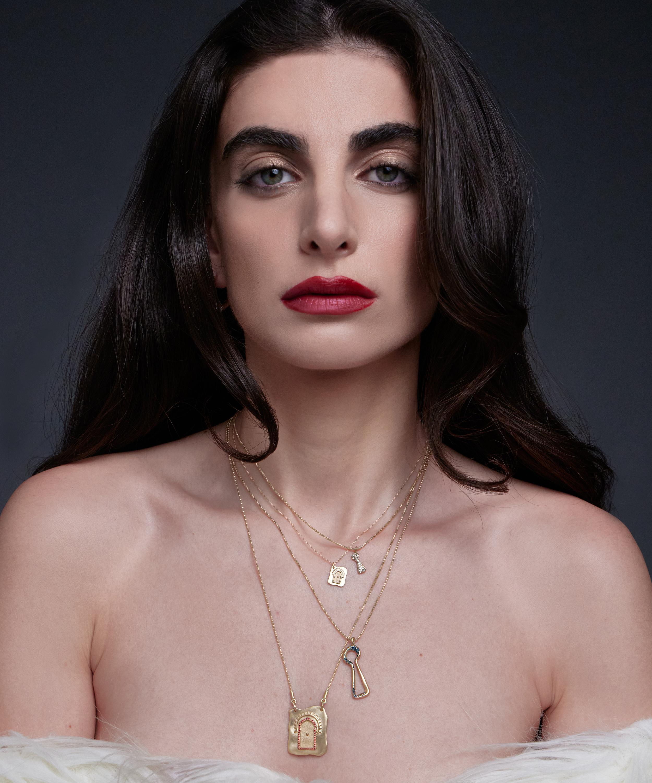 Nada Ghazal - 18ct Gold Unlock Power Mini Necklace image number 1