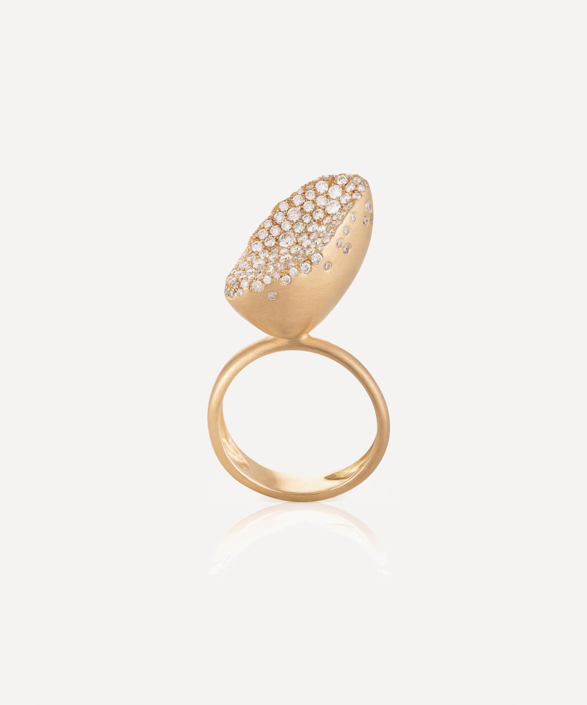 Nada Ghazal - 18ct Gold Baby Malak Flourish Champagne Marquise Ring image number 0