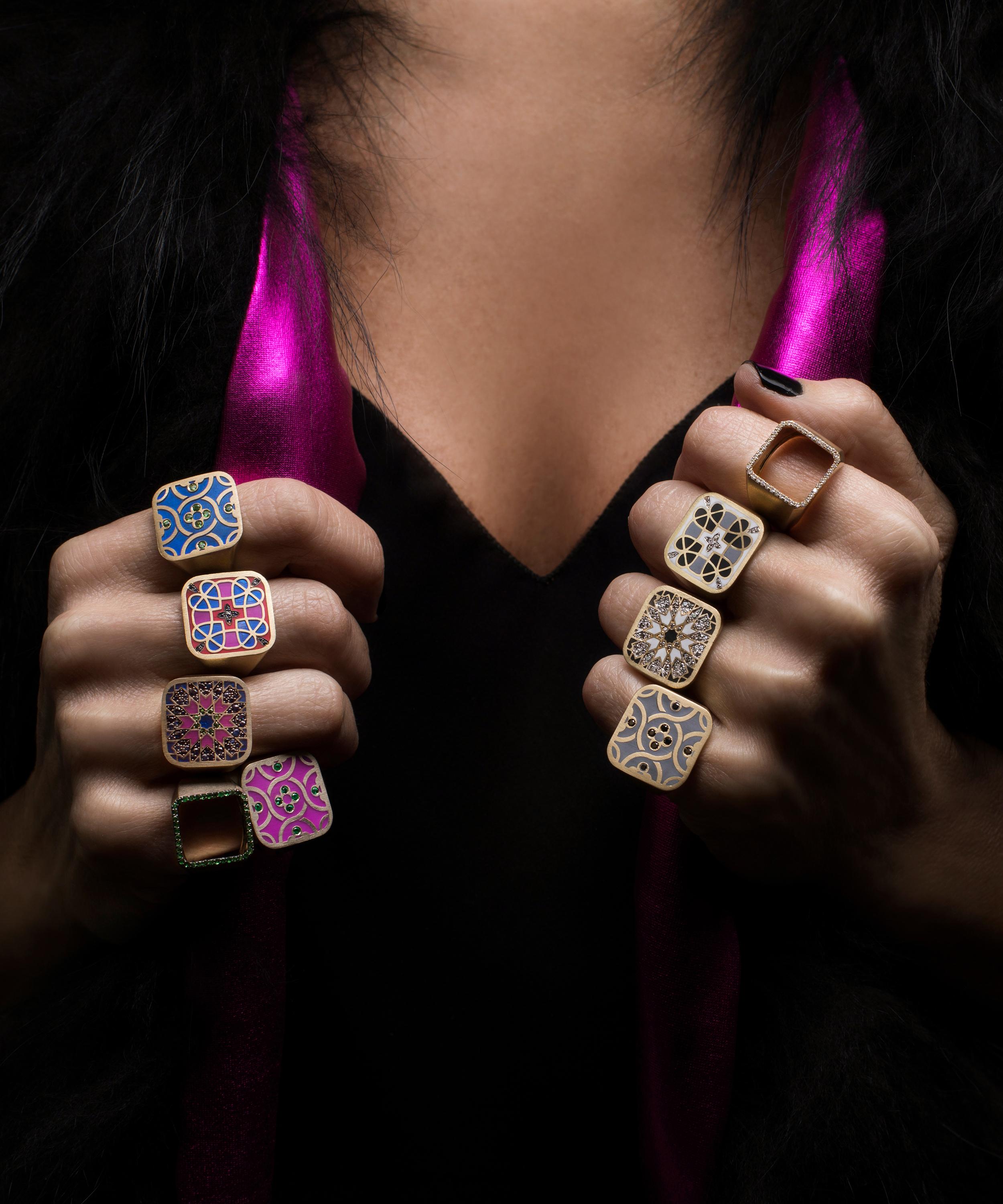 Nada Ghazal - 18ct Gold Blat Beirut Star Ring image number 1