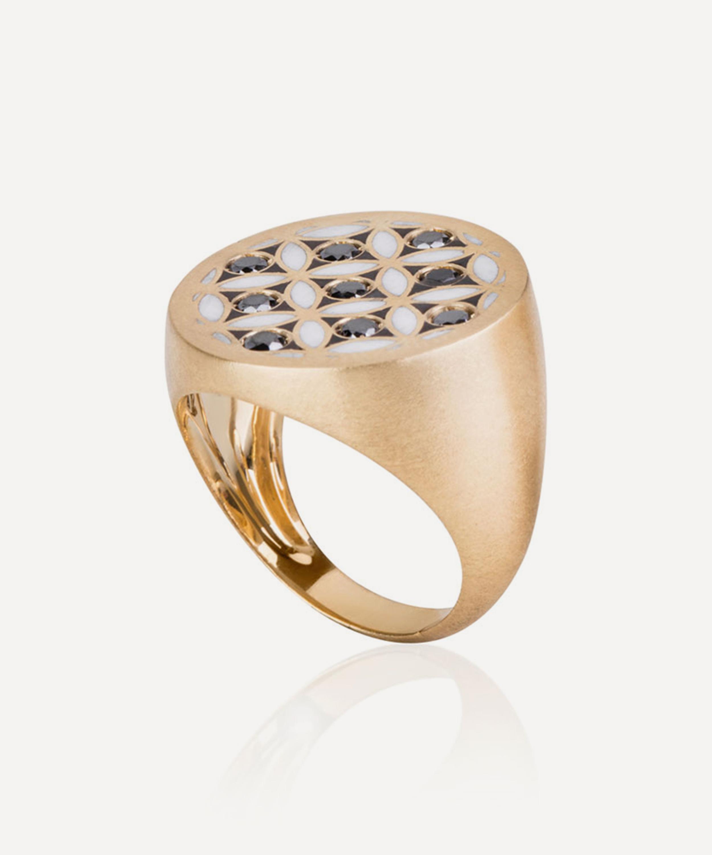 Nada Ghazal - 18ct Gold Blat Beirut Round Ring