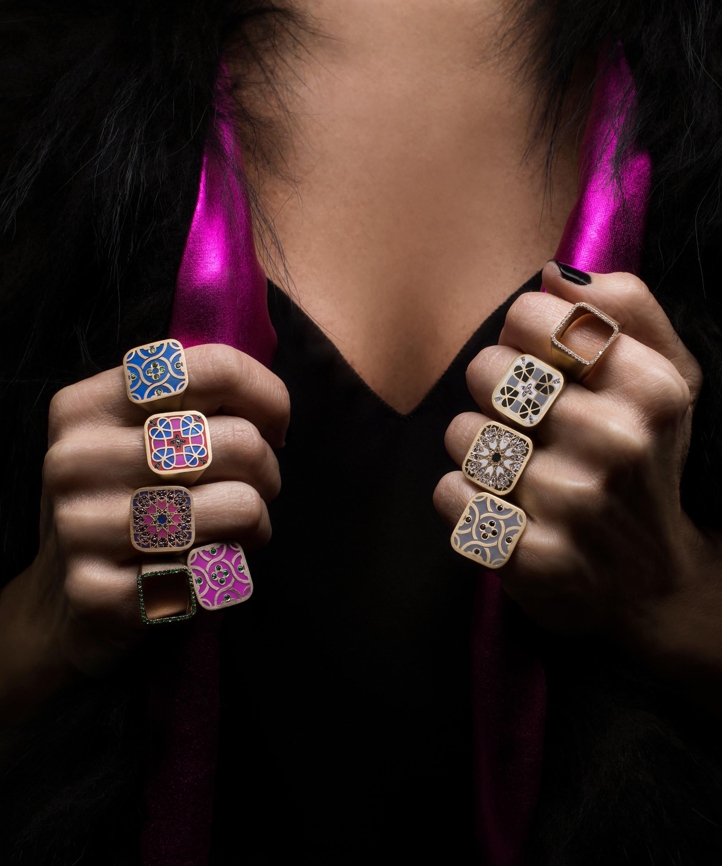 Nada Ghazal - 18ct Gold Blat Beirut Round Ring image number 1
