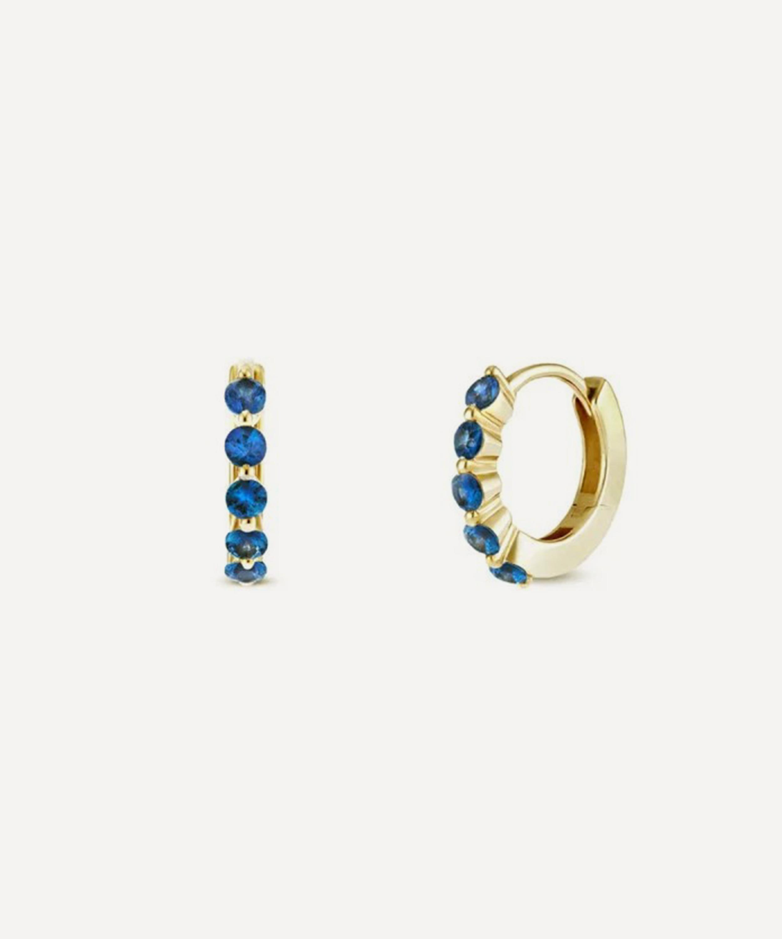 Dinny Hall - 9ct Gold Shuga Mini Blue Sapphire Huggie Hoop Earrings