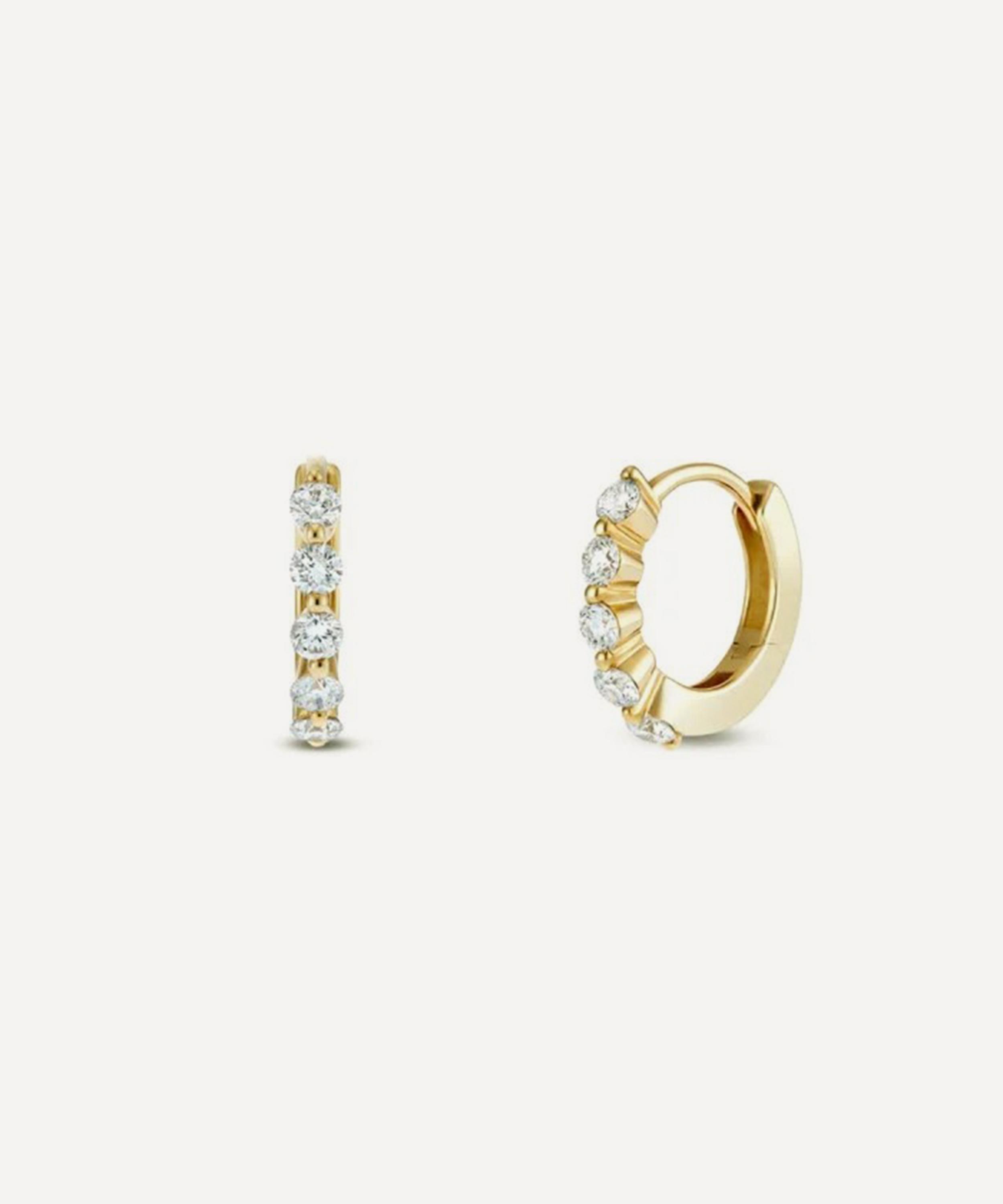 Dinny Hall - 9ct Yellow Gold Shuga Mini Lab-Grown Diamond Huggie Hoop Earrings