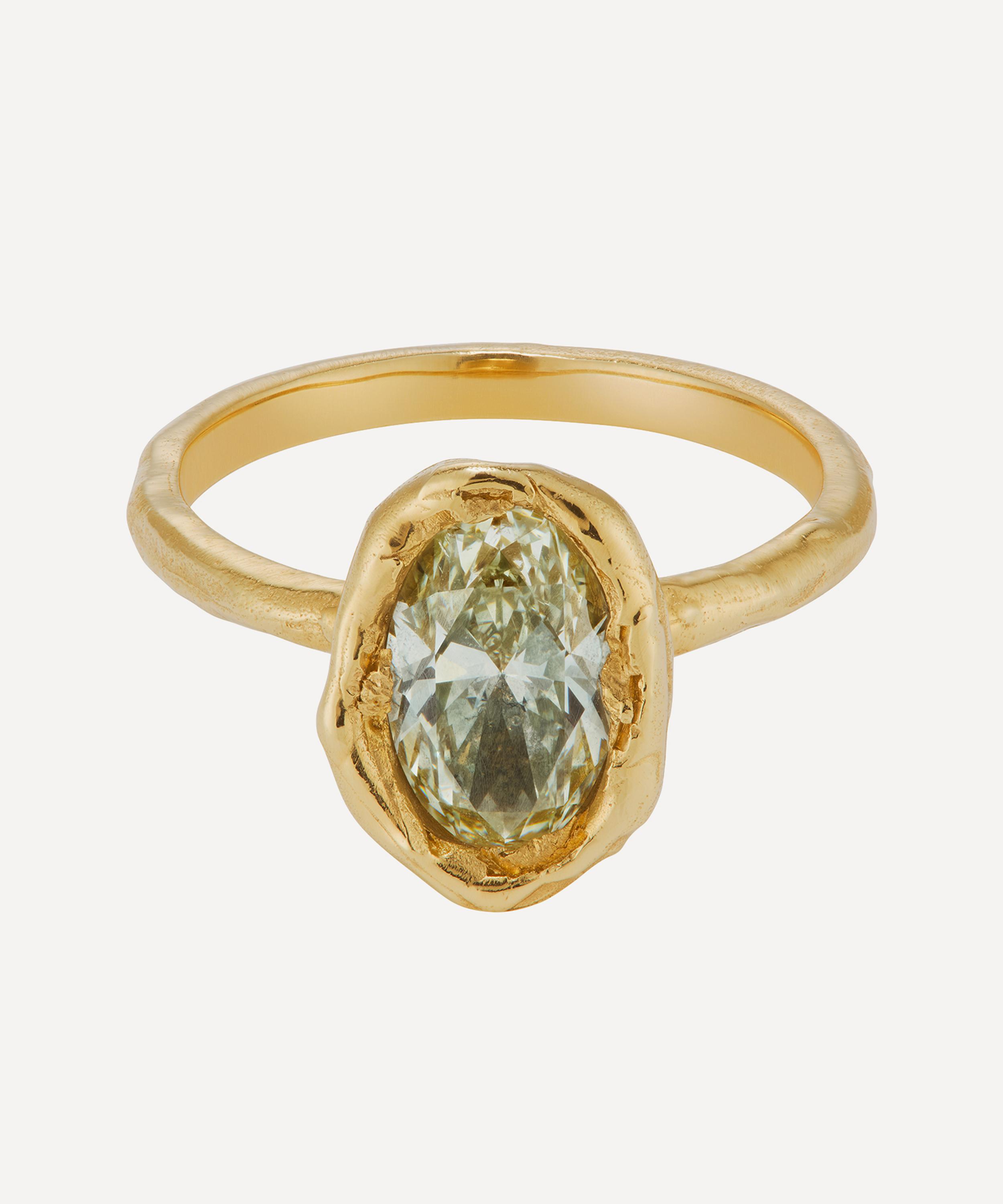 Ellis Mhairi Cameron - 14ct Gold Armach Oval Lemon Diamond Organic Engagement Ring image number 0