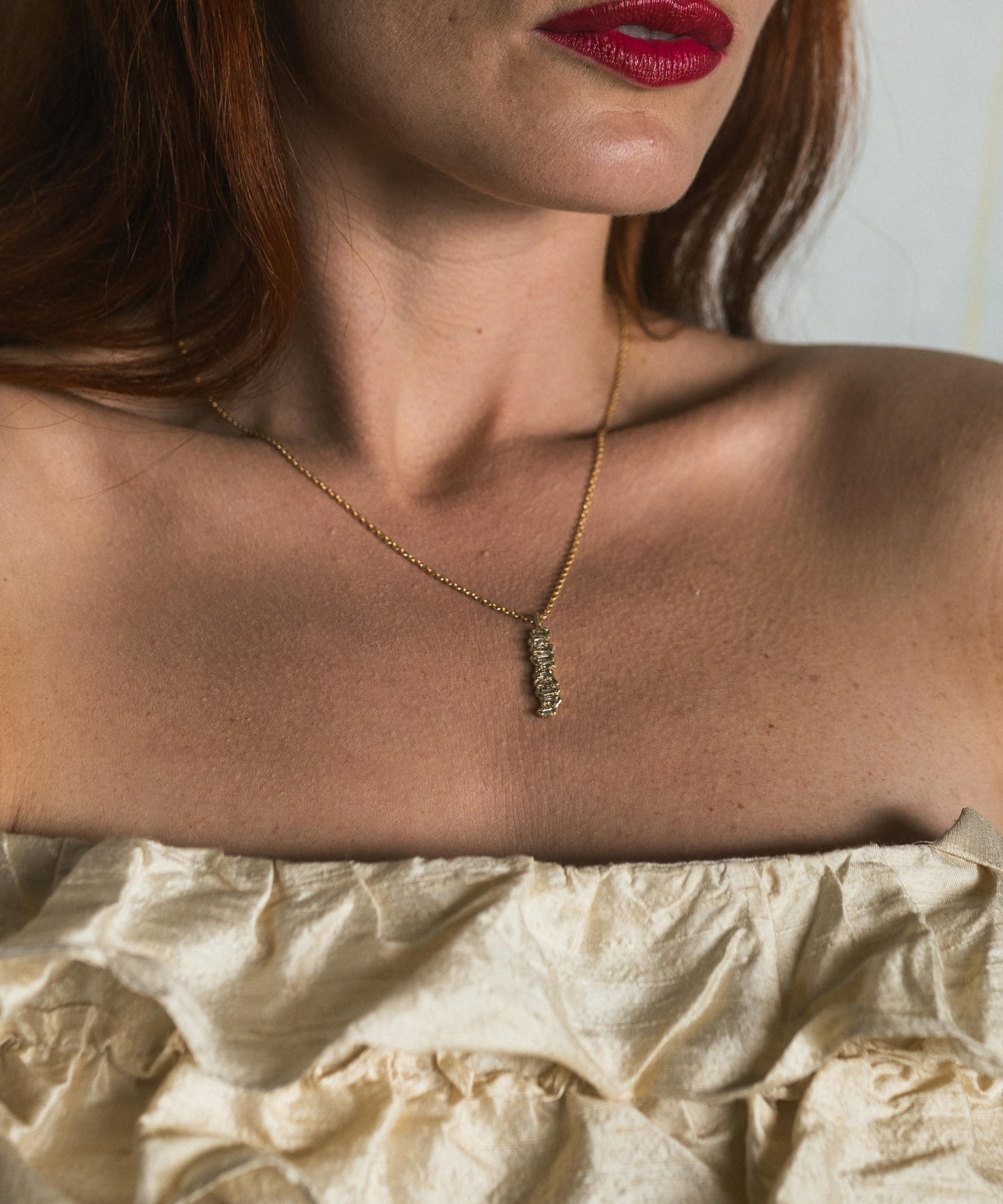 Ellis Mhairi Cameron - 14ct Gold X Baguette Lemon Diamond Scatter Extra Large Pendant Necklace image number 1