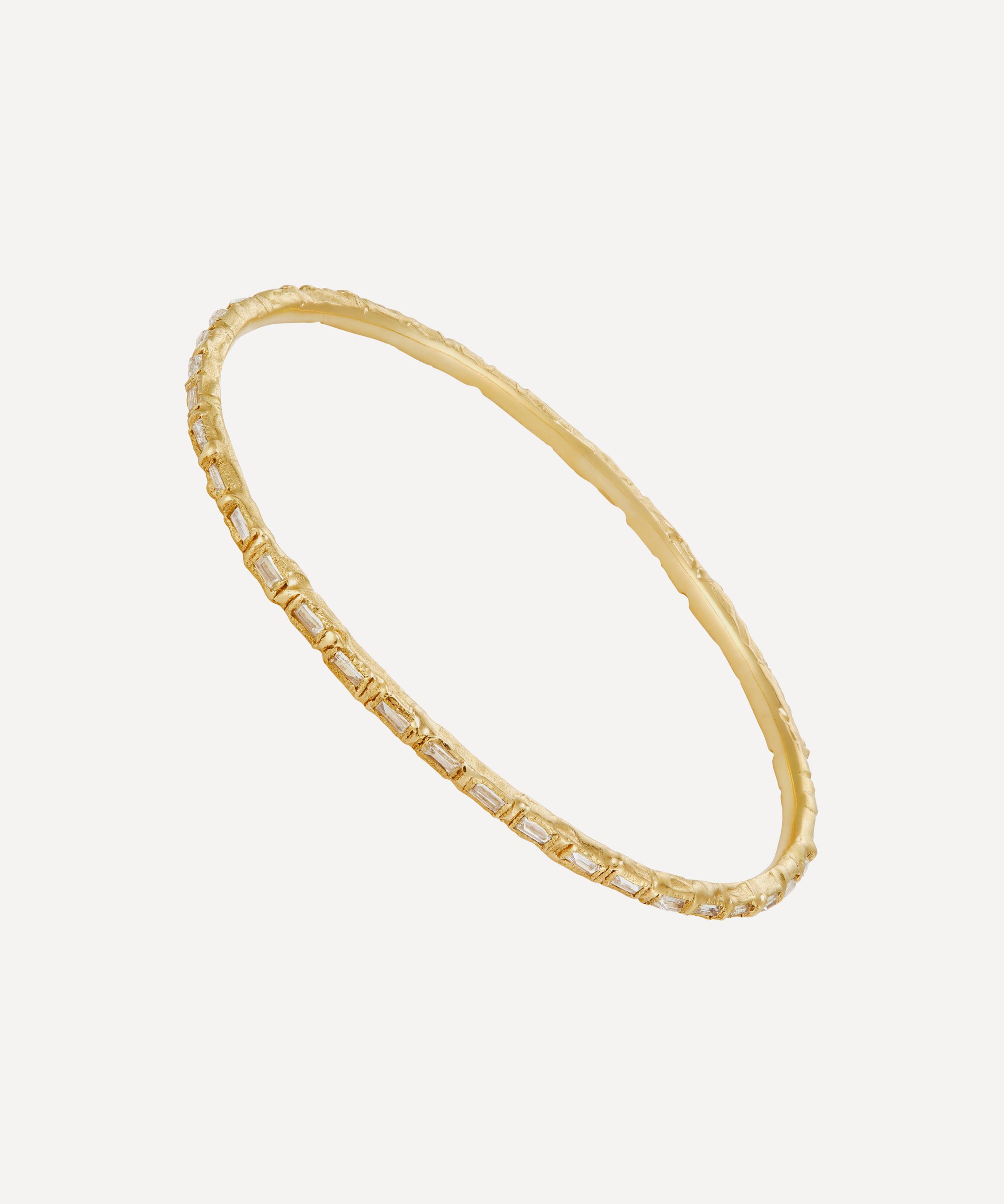 Ellis Mhairi Cameron - 14ct Gold Armach Diamond Bangle Bracelet I image number 0