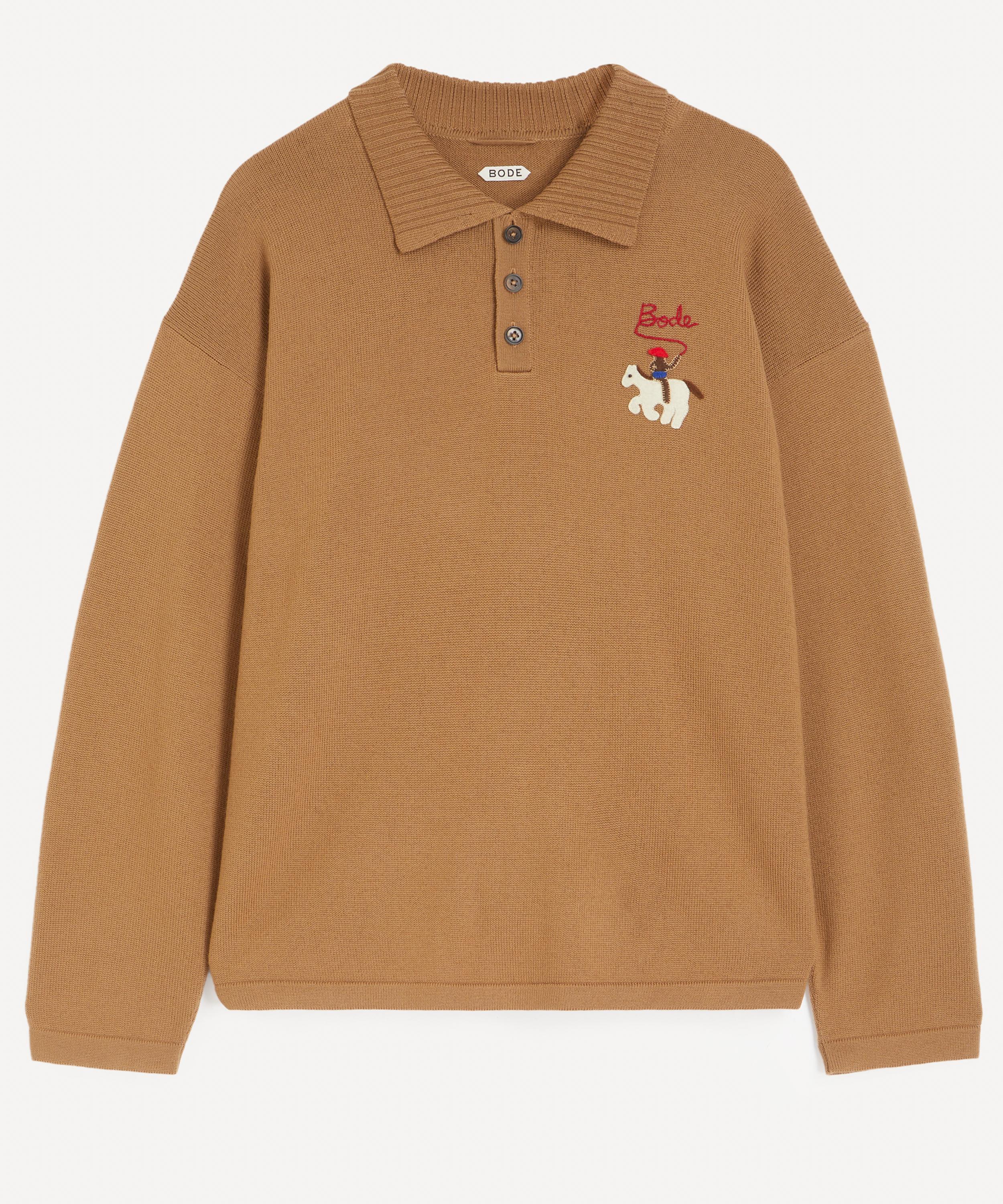 Bode - Cowboy Appliqu&eacute; Polo Jumper image number 0