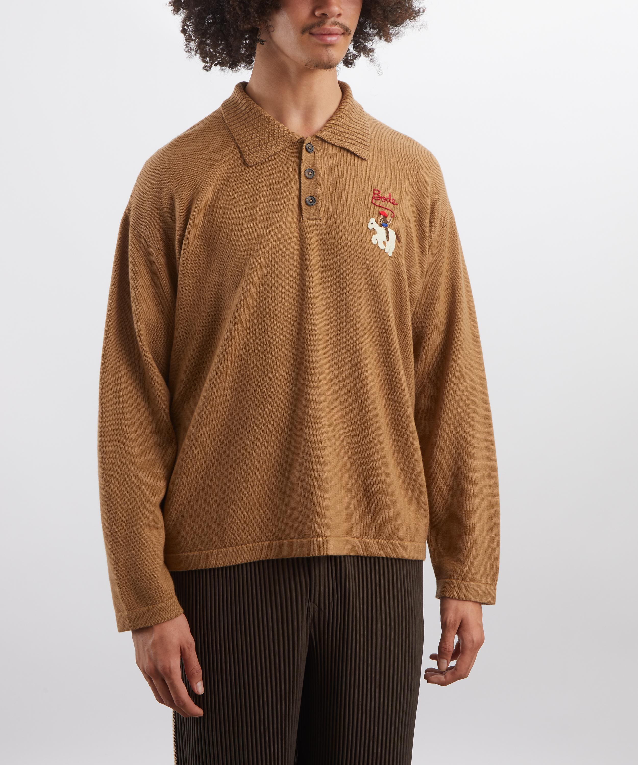 Bode - Cowboy Appliqu&eacute; Polo Jumper image number 2