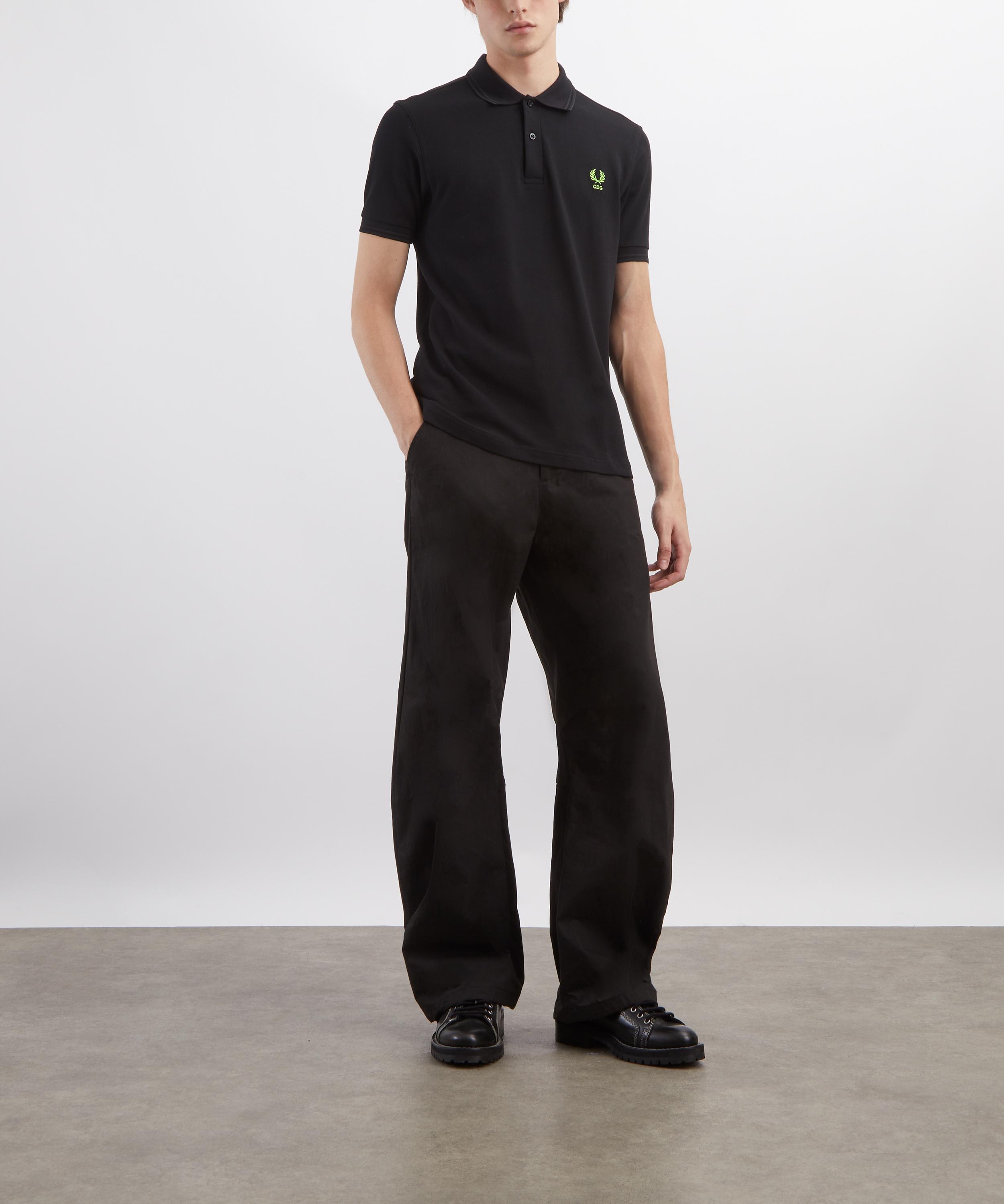 Comme des Gar&ccedil;ons Shirt - x Fred Perry Green Fluorescent Embroidery Polo Shirt image number 1