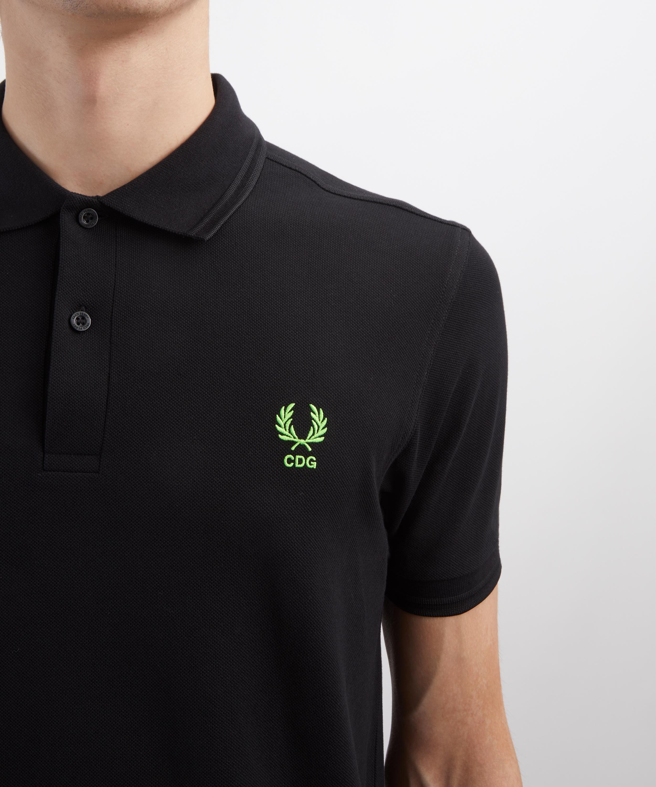 Comme des Gar&ccedil;ons Shirt - x Fred Perry Green Fluorescent Embroidery Polo Shirt image number 4