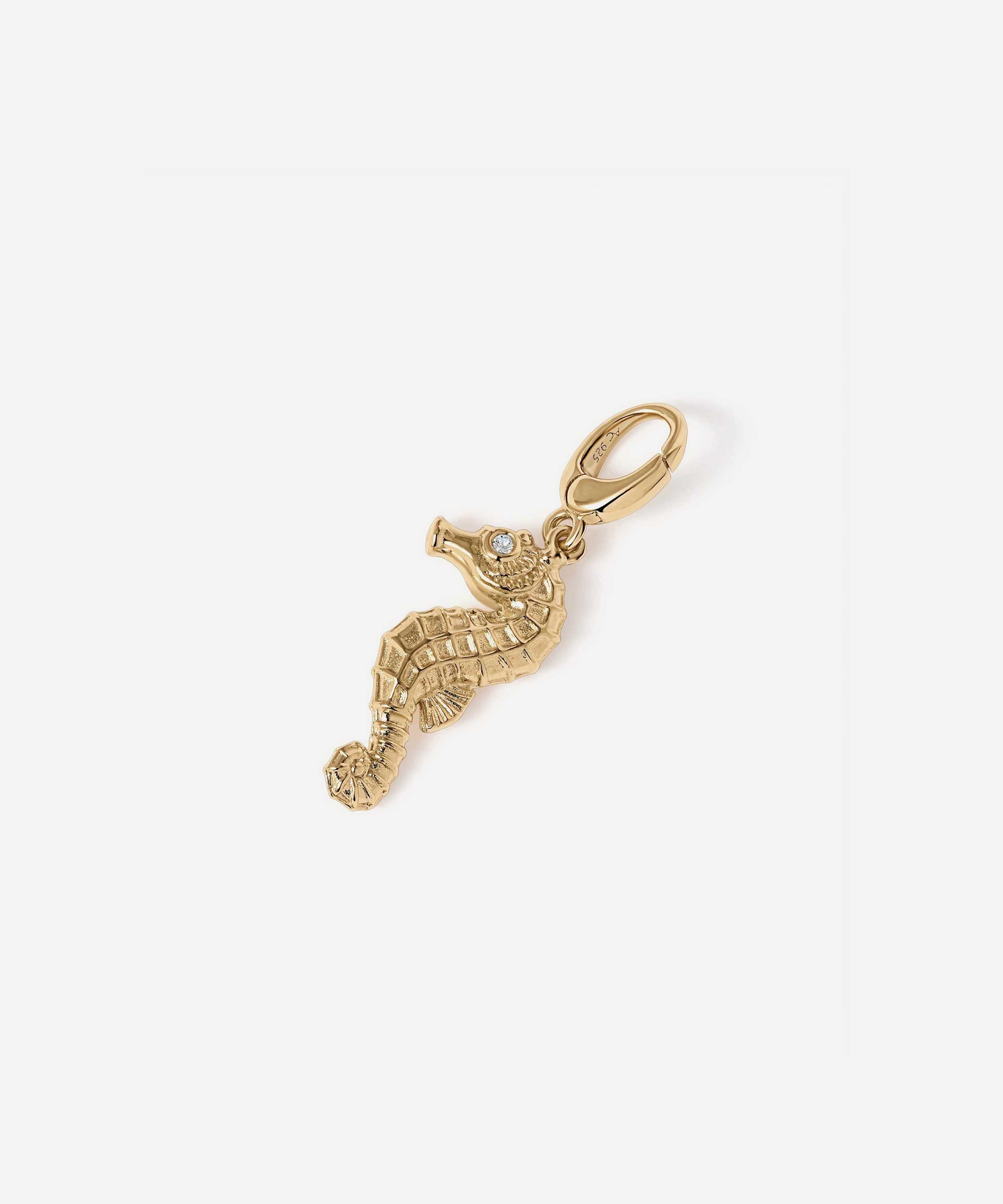 Astley Clarke - 18ct Gold-Plated Sea Horse Charm image number 0