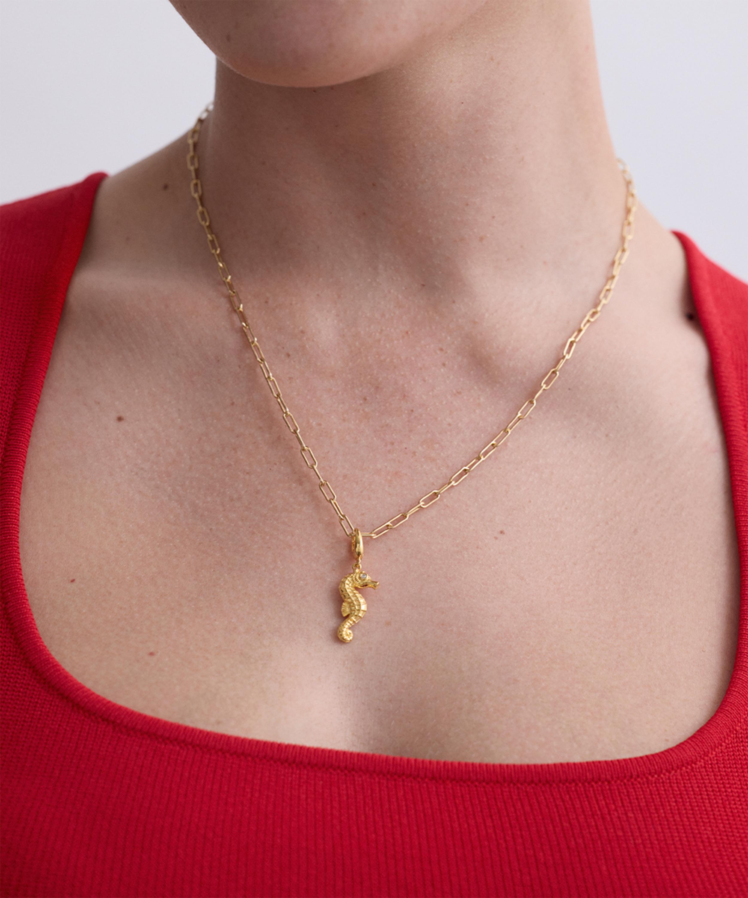 Astley Clarke - 18ct Gold-Plated Sea Horse Charm image number 1
