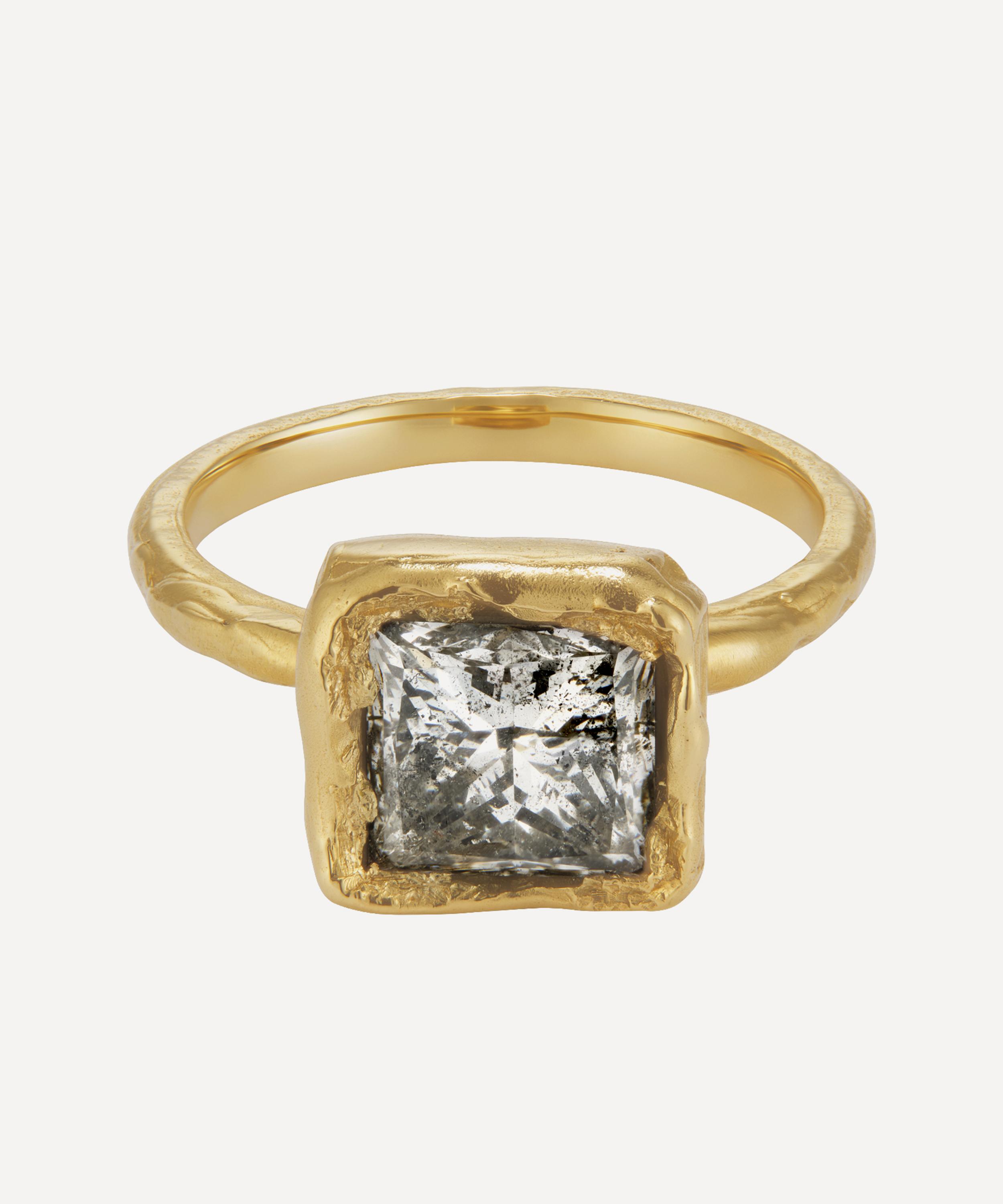 Ellis Mhairi Cameron - 14ct Gold Armach Salt and Pepper Diamond Organic Engagement Ring image number 0