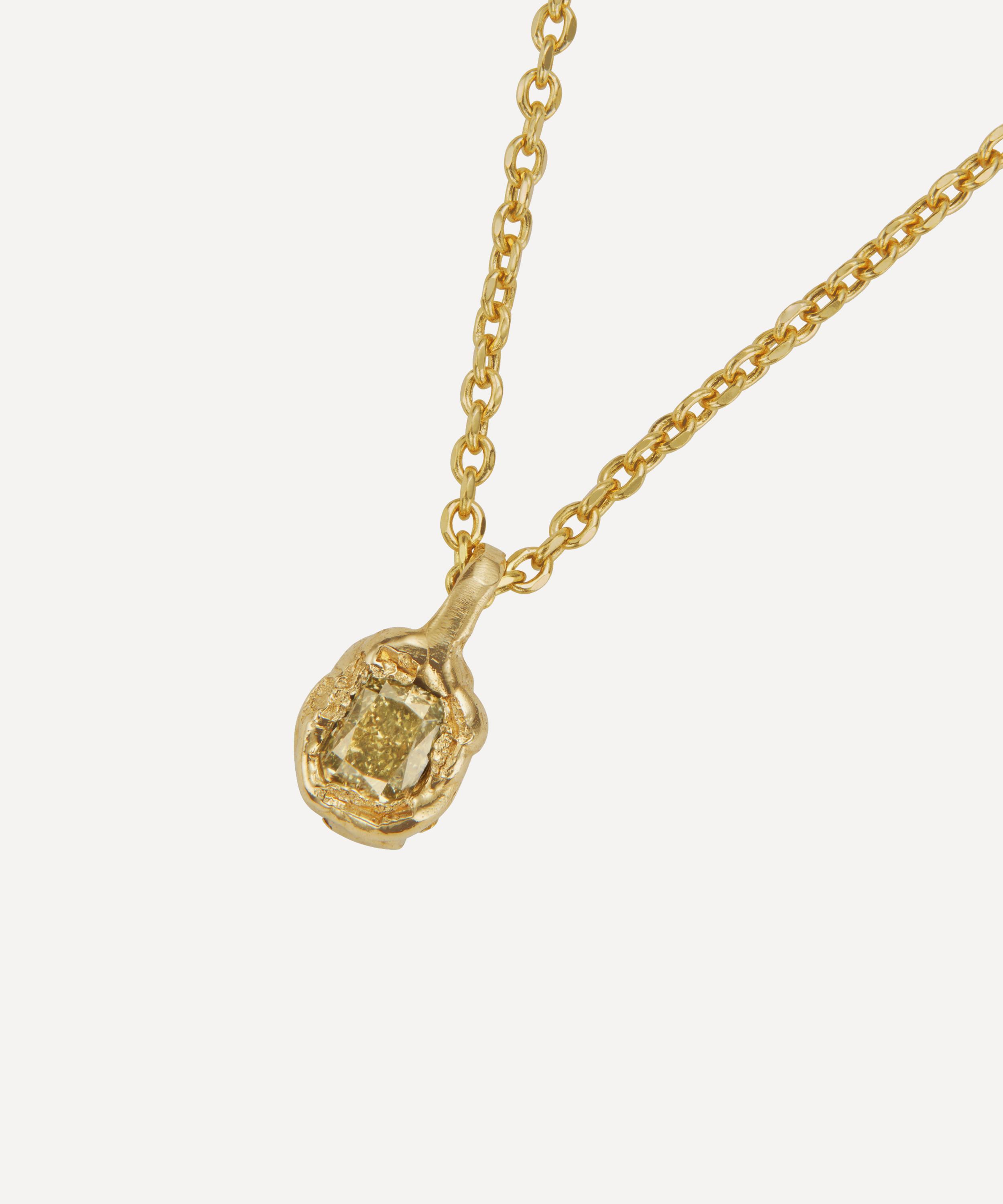 Ellis Mhairi Cameron - 14ct Gold X Radiant Lemon Diamond Nugget Pendant Necklace image number 0