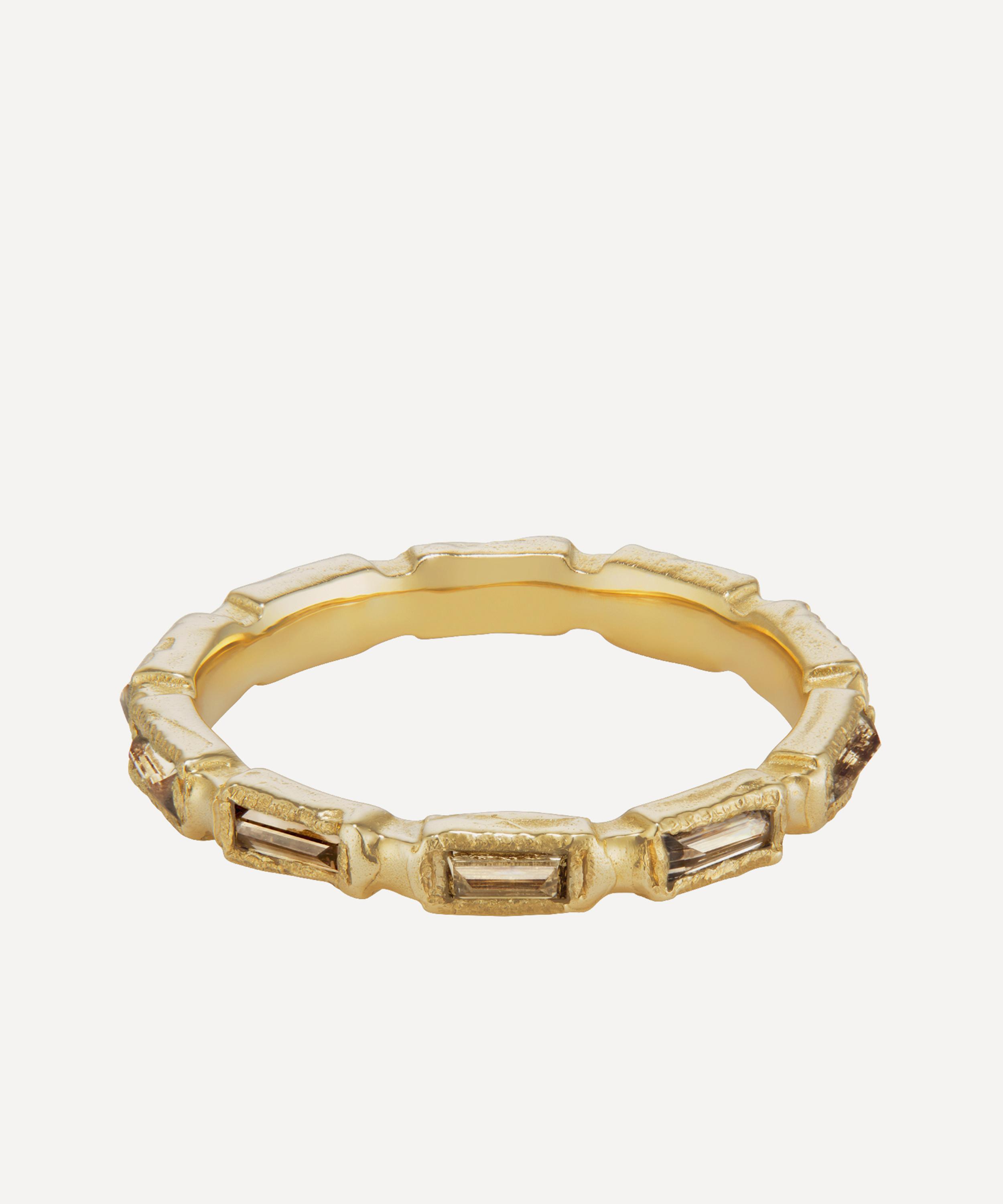 Ellis Mhairi Cameron - 14ct Gold X Baguette Champagne Diamond Eternity Ring image number 0