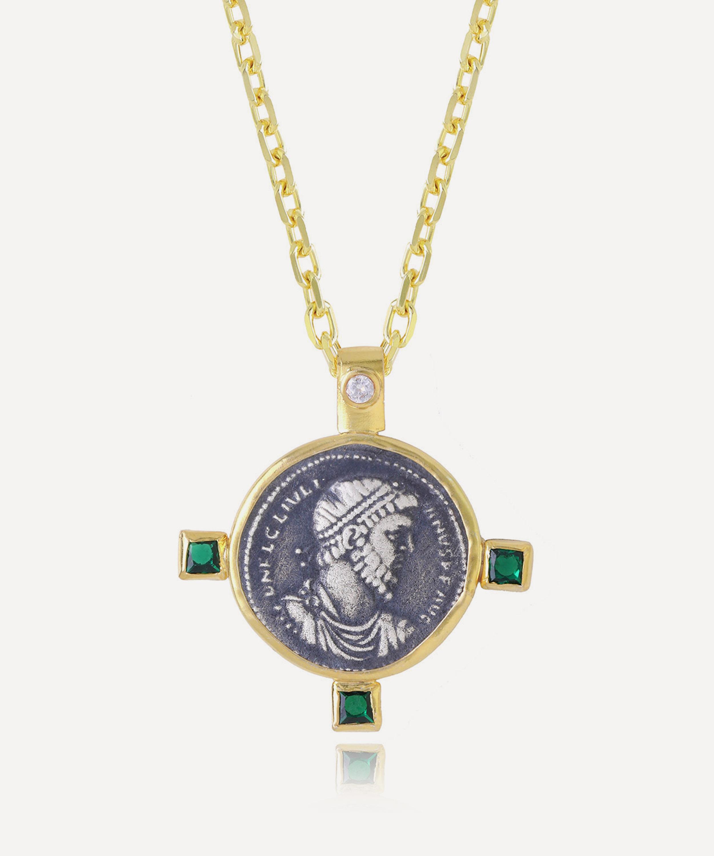 Ece - 22ct Gold Plated and Silver The Julian II Coin Necklace image number 0
