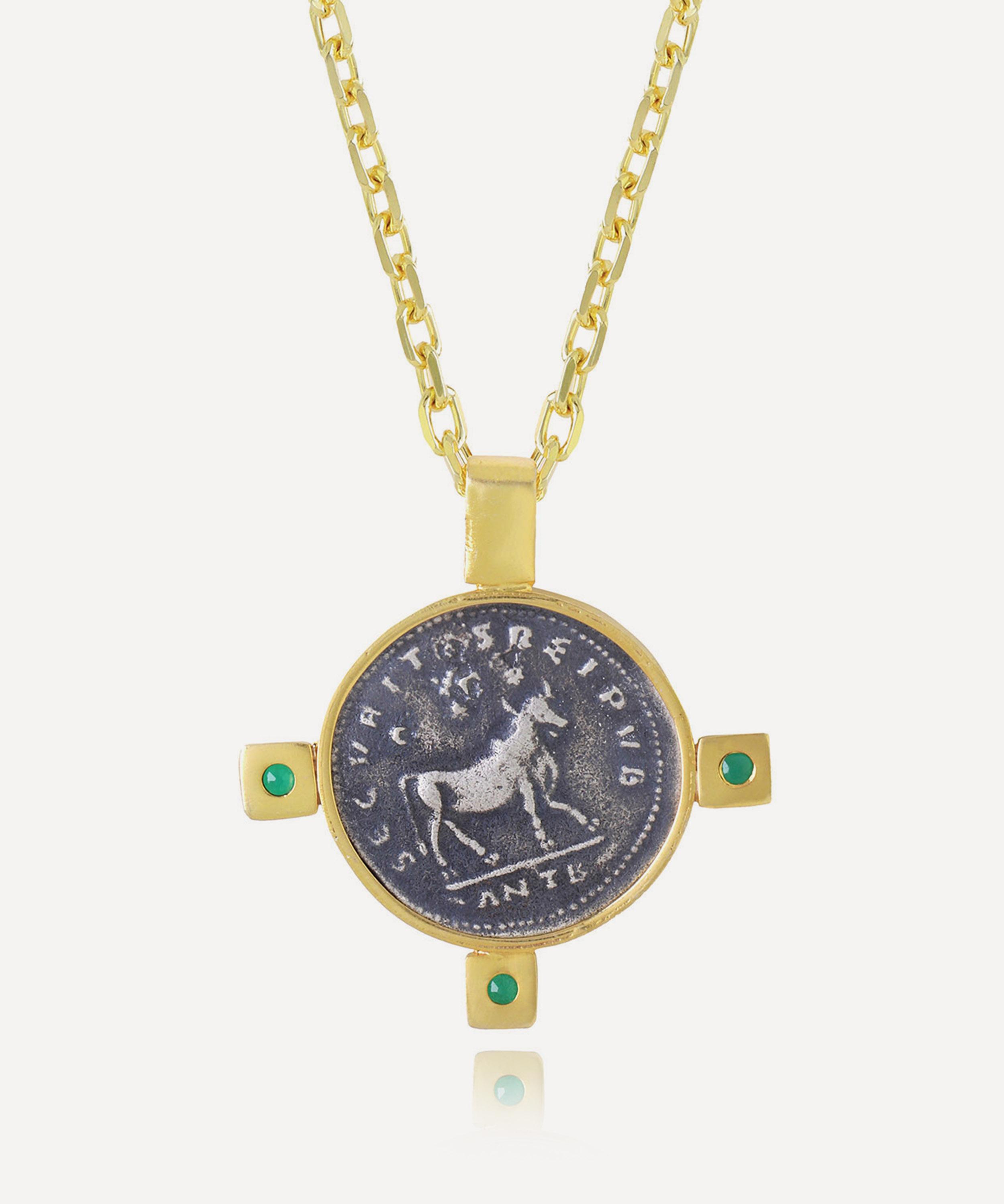 Ece - 22ct Gold Plated and Silver The Julian II Coin Necklace image number 2